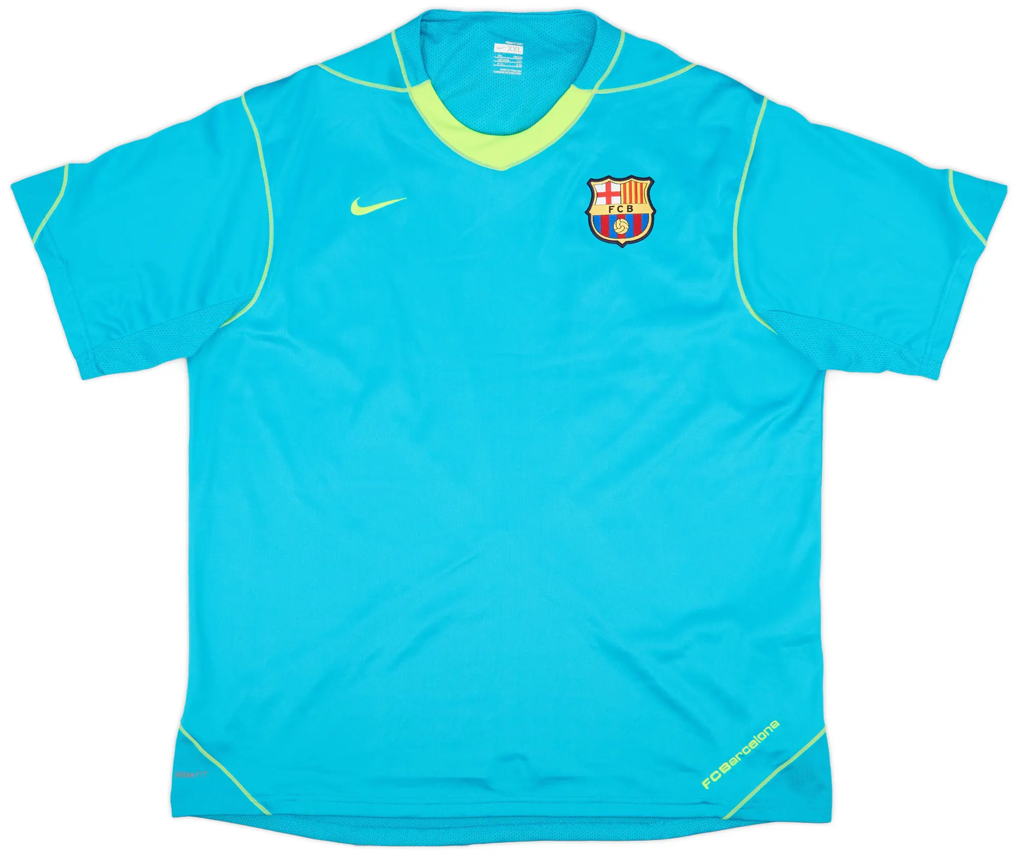 Nike 2007-08 Barcelona Graphic Tee Ronaldinho #10 - 7/10 - (XL.Boys)