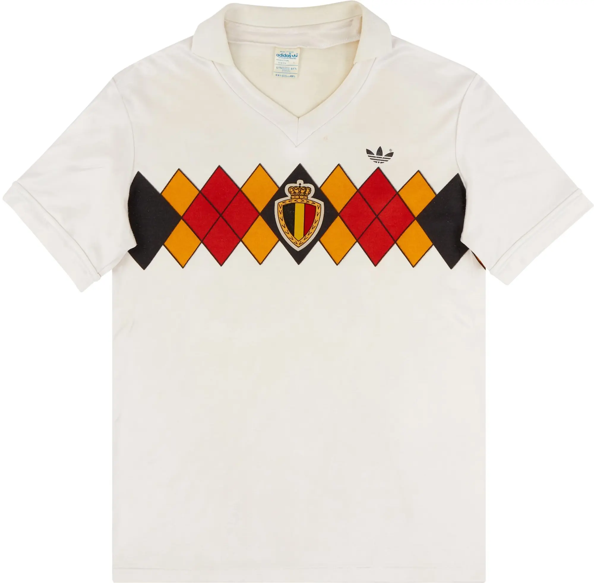 adidas 1984 Belgium Match Issue European Championship Away Shirt #15 (Verheyen) v Denmark
