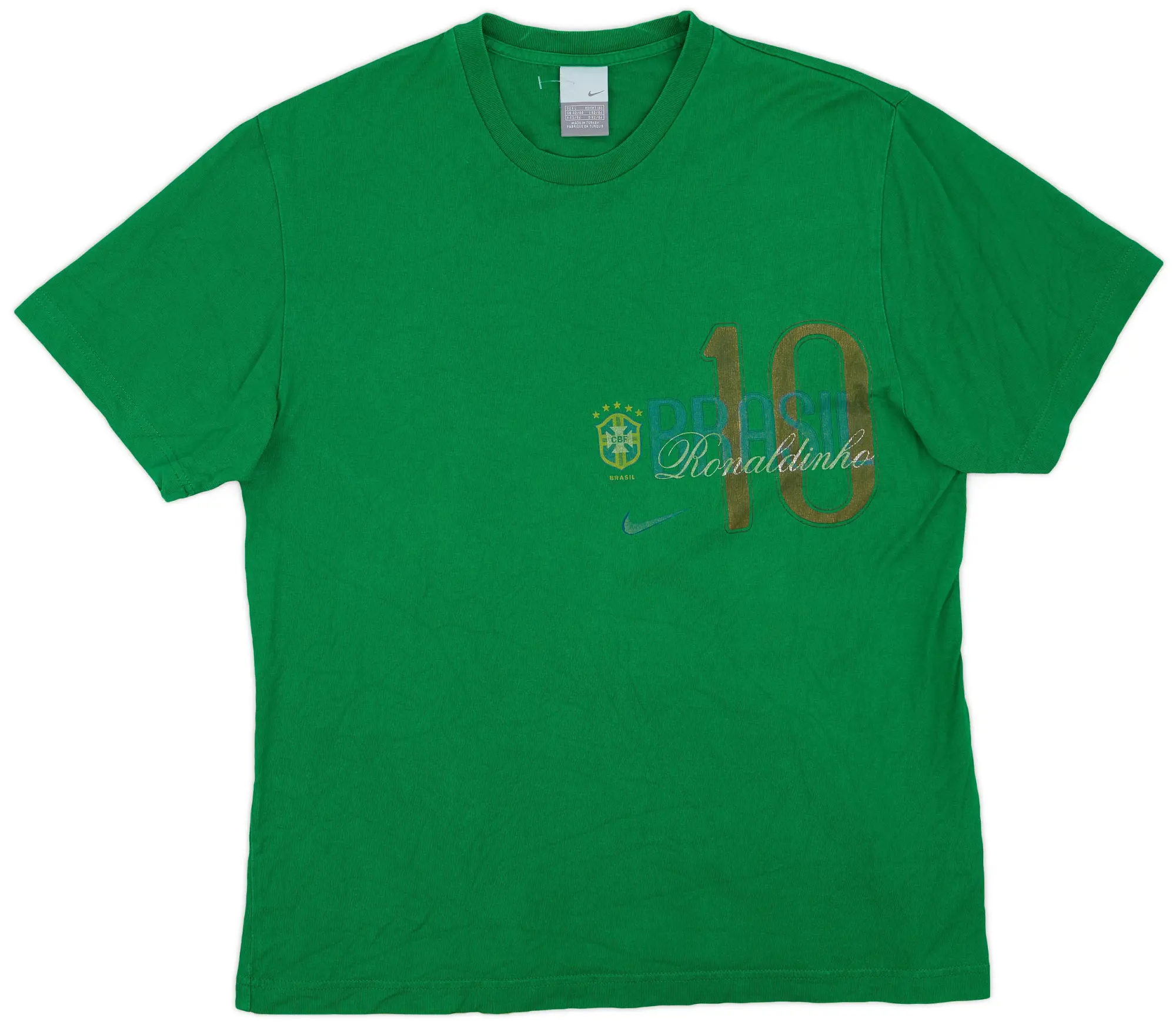 2000s Brazil Nike Graphic Tee Ronaldinho #10 - 6/10 - (L)