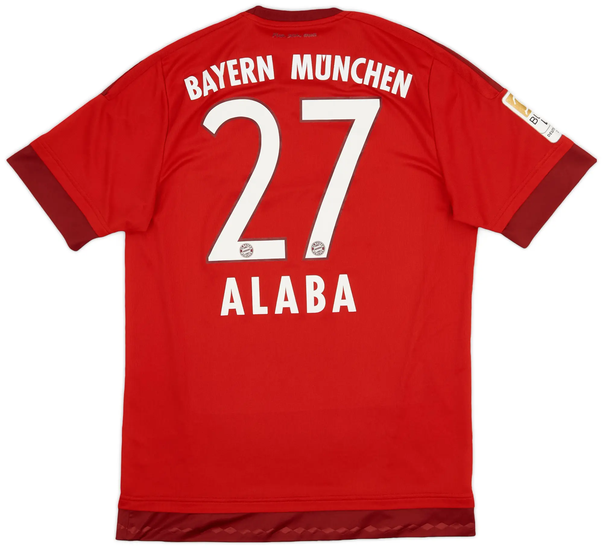 adidas 2015-16 Bayern Munich Home Shirt Alaba #27 - 5/10 - (M)