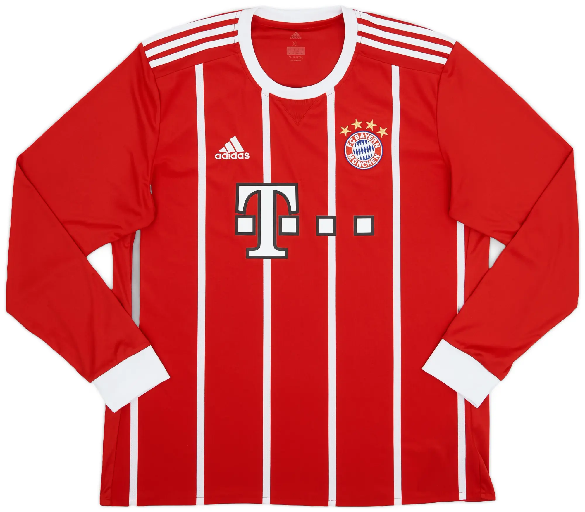 adidas 2017-18 Bayern Munich Home L/S Shirt - 8/10 - (XL)