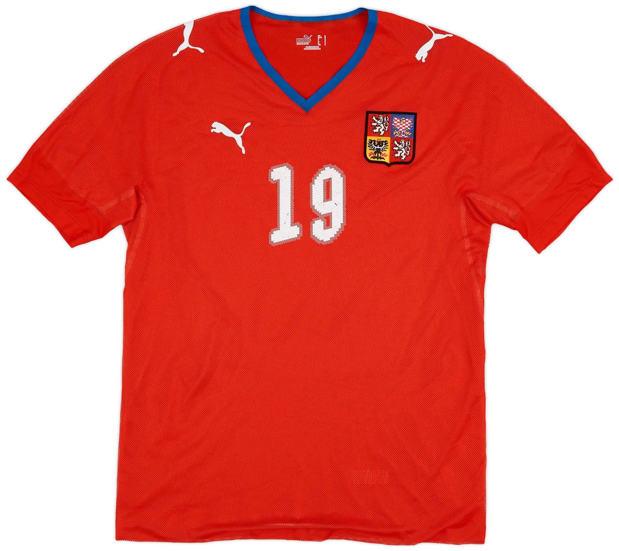 Puma 2008-09 Czech Republic Player Issue Home Shirt #19 - 5/10 - (L)
