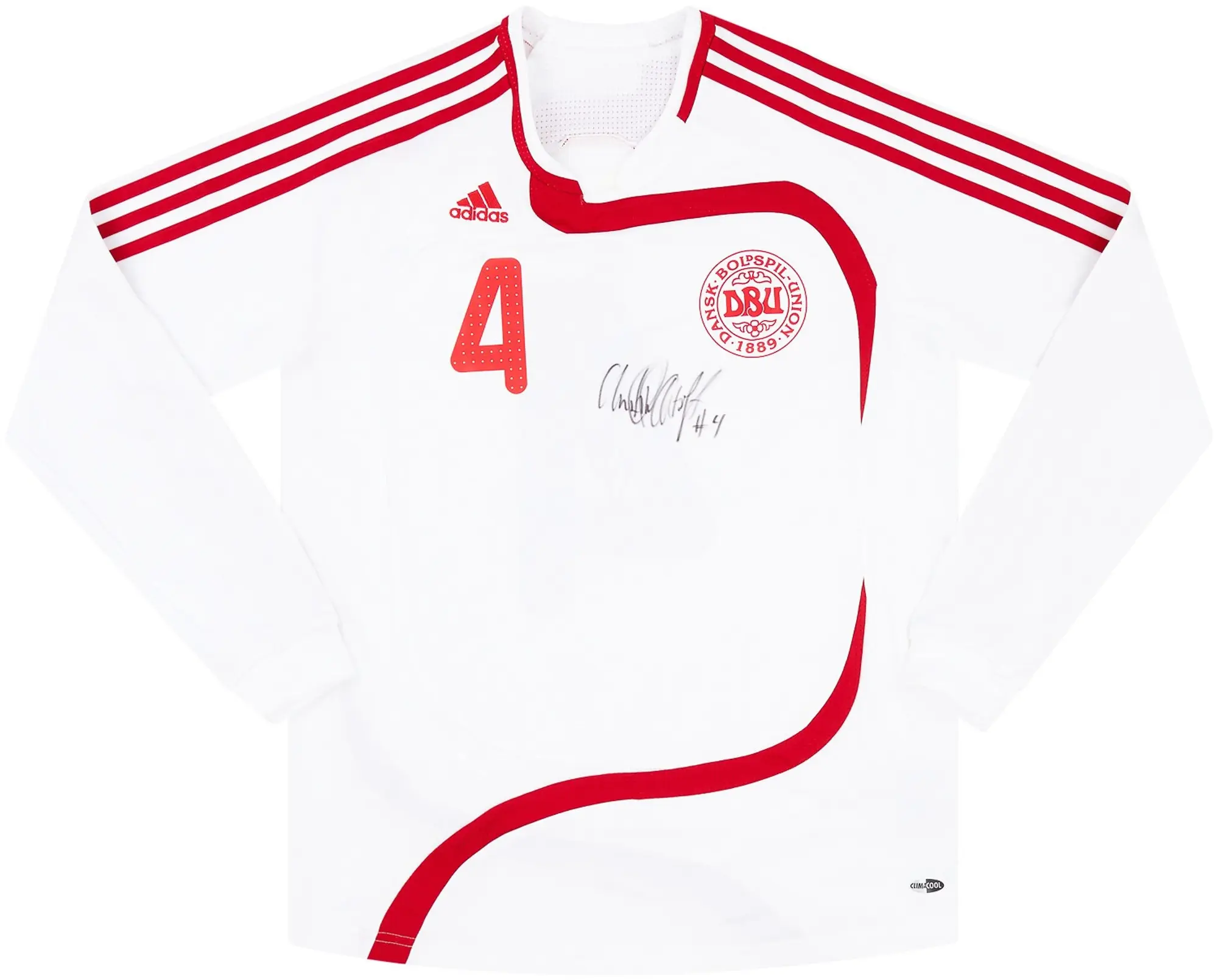 adidas 2007-08 Denmark Women Match Issue Signed Away L/S Shirt #4