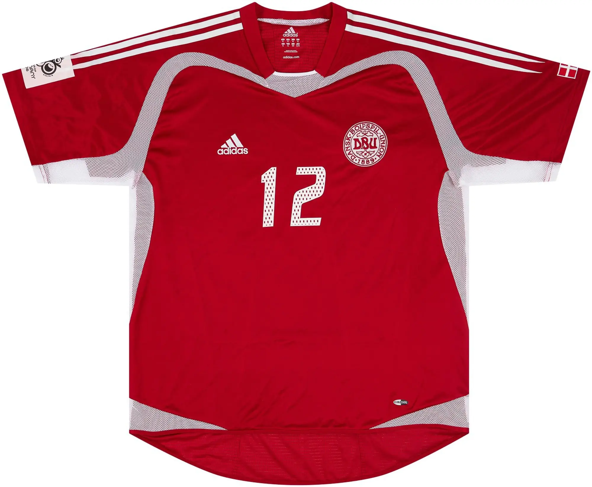 adidas 2004-05 Denmark Match Issue Home Shirt #12