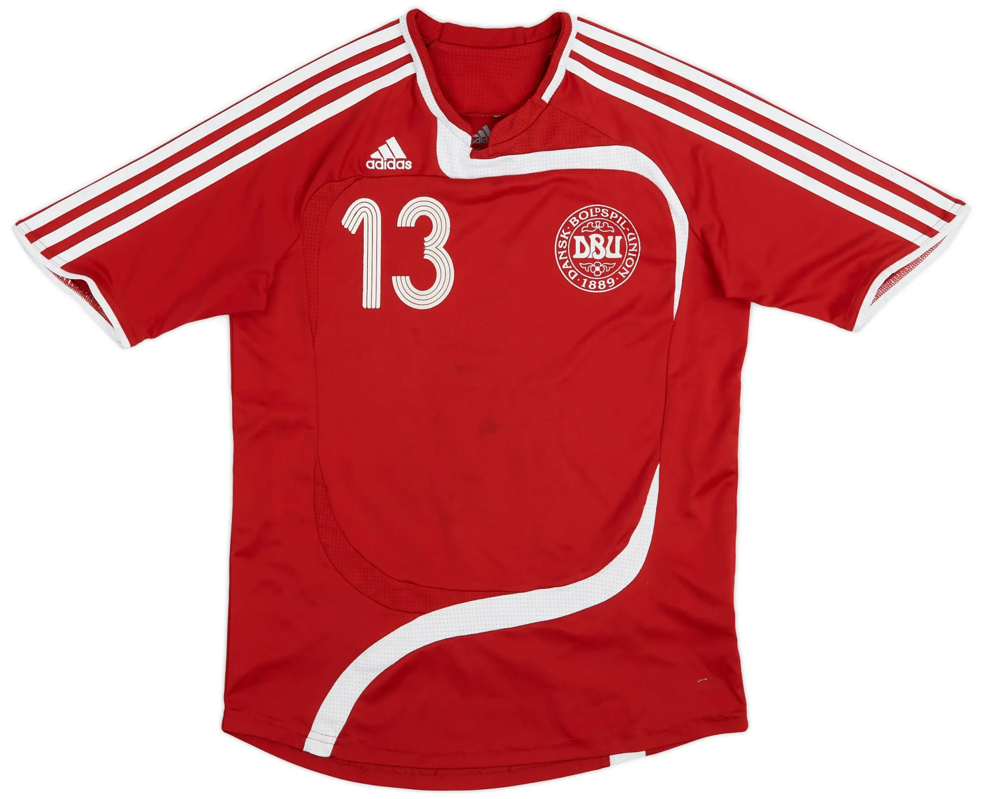 adidas 2006-08 Denmark Home Shirt #13 - 6/10 - (S)