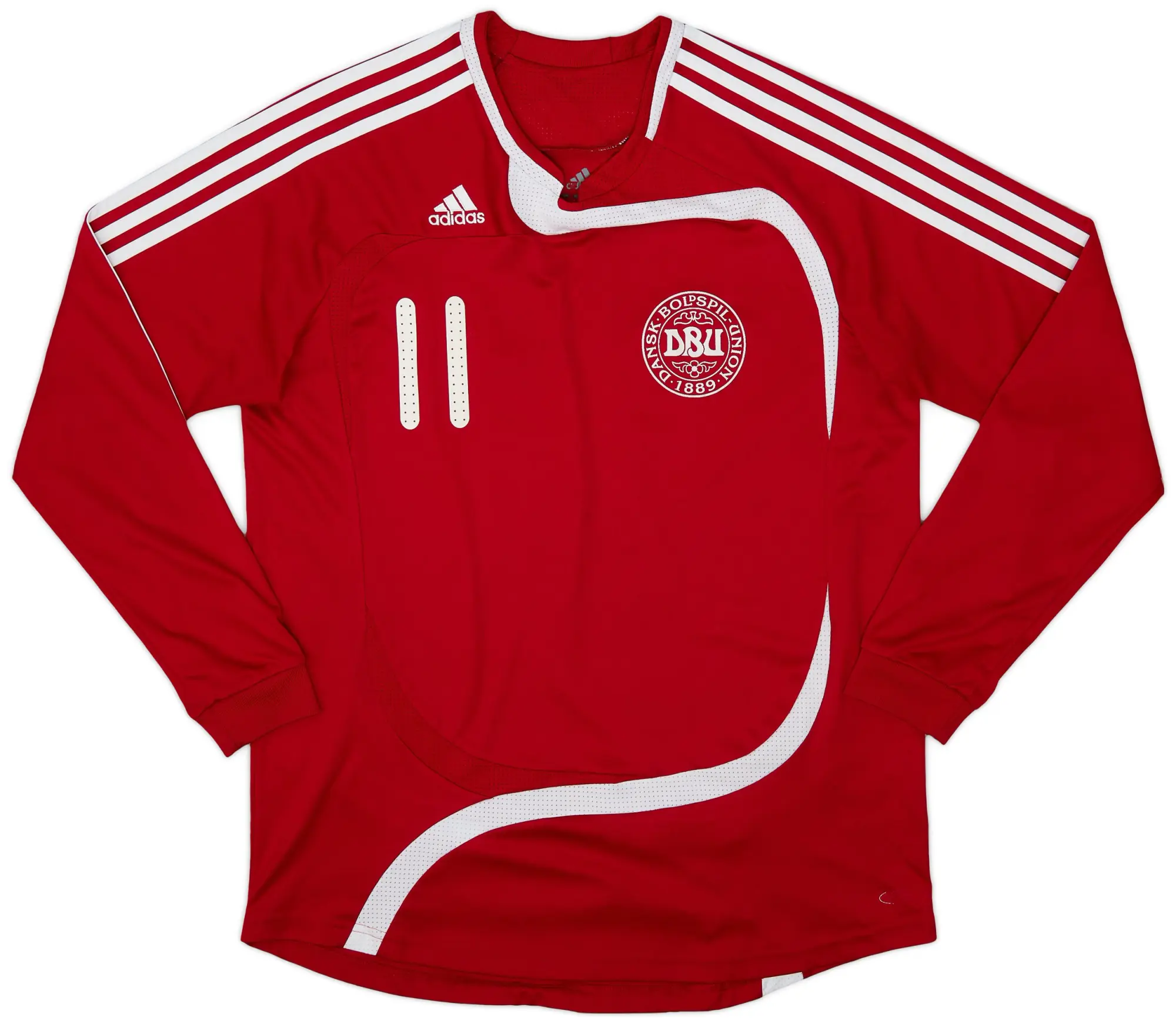 adidas 2007-09 Denmark Women Home L/S Shirt #11 - 8/10 - (Women's L)