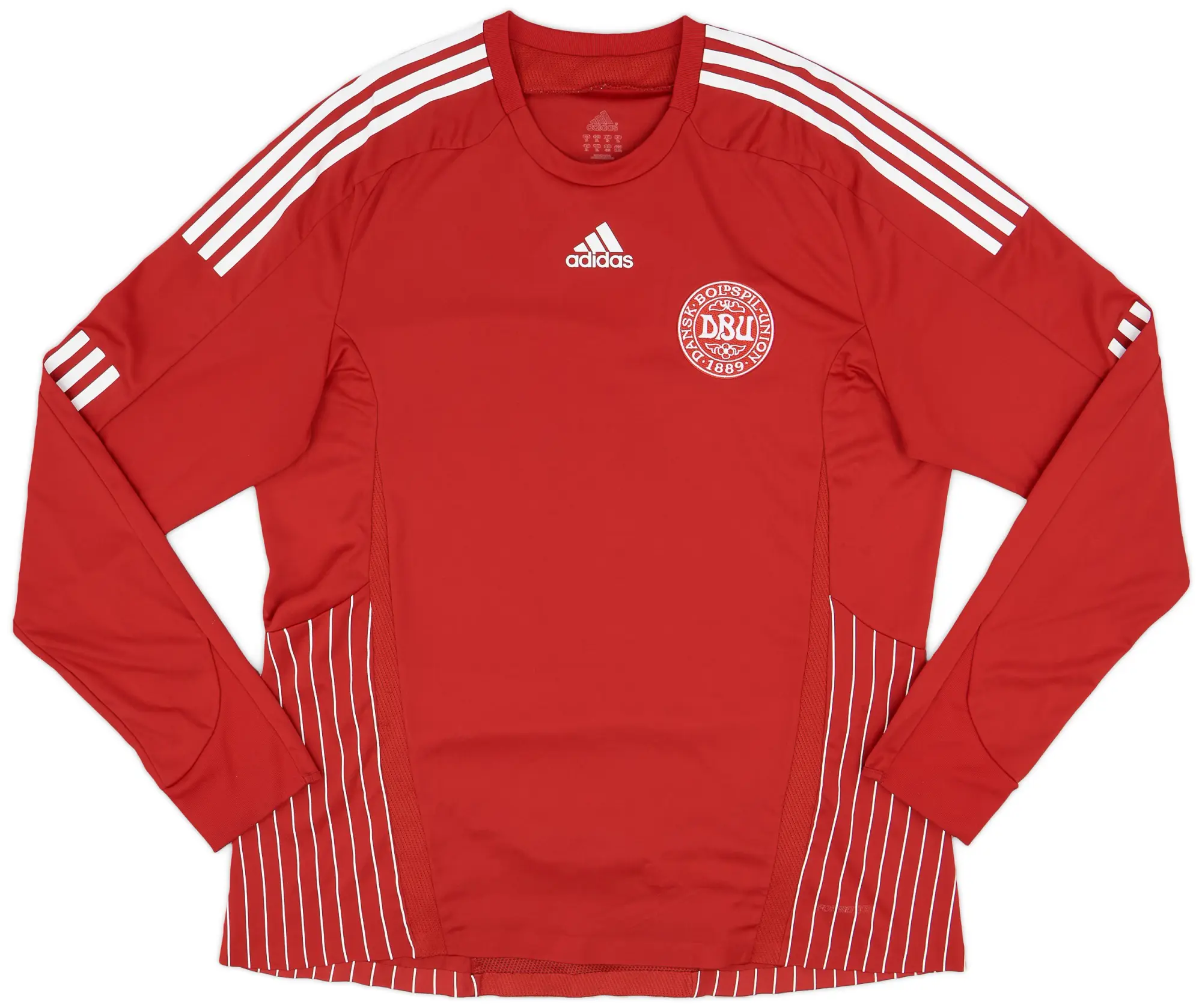 adidas 2007-10 Denmark Player Issue Home L/S Shirt - 9/10 - (XL)