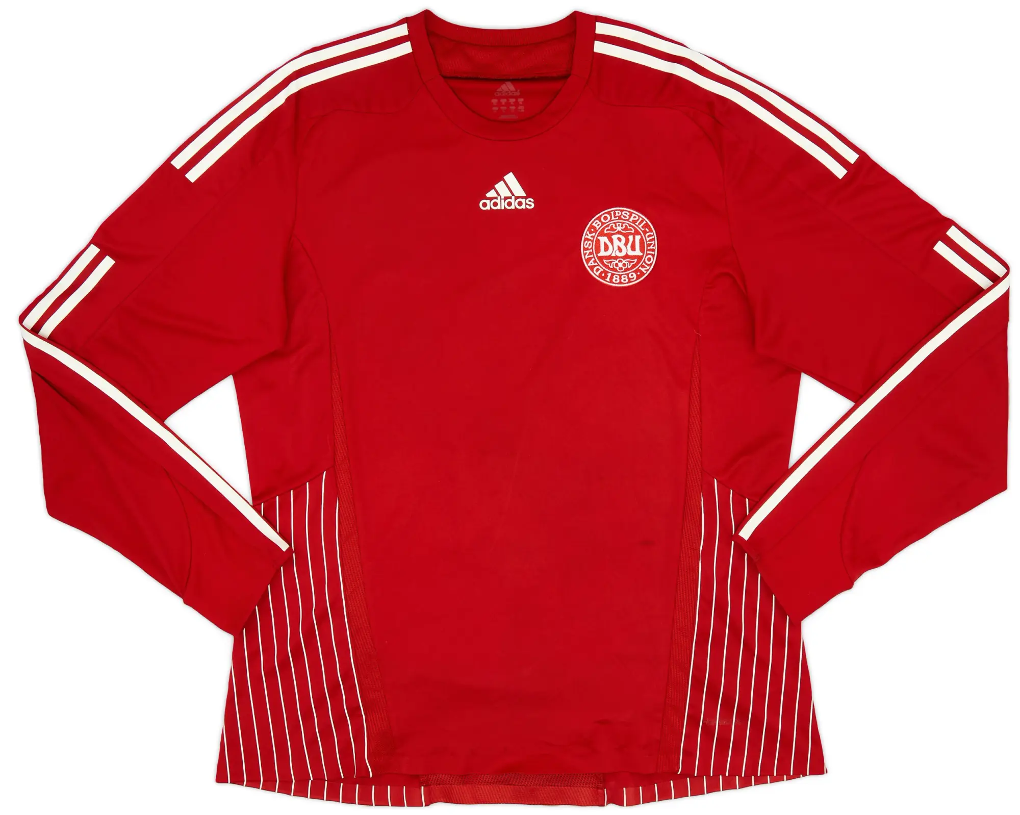 adidas 2007-10 Denmark Authentic Home L/S Shirt - 9/10 - (XL)