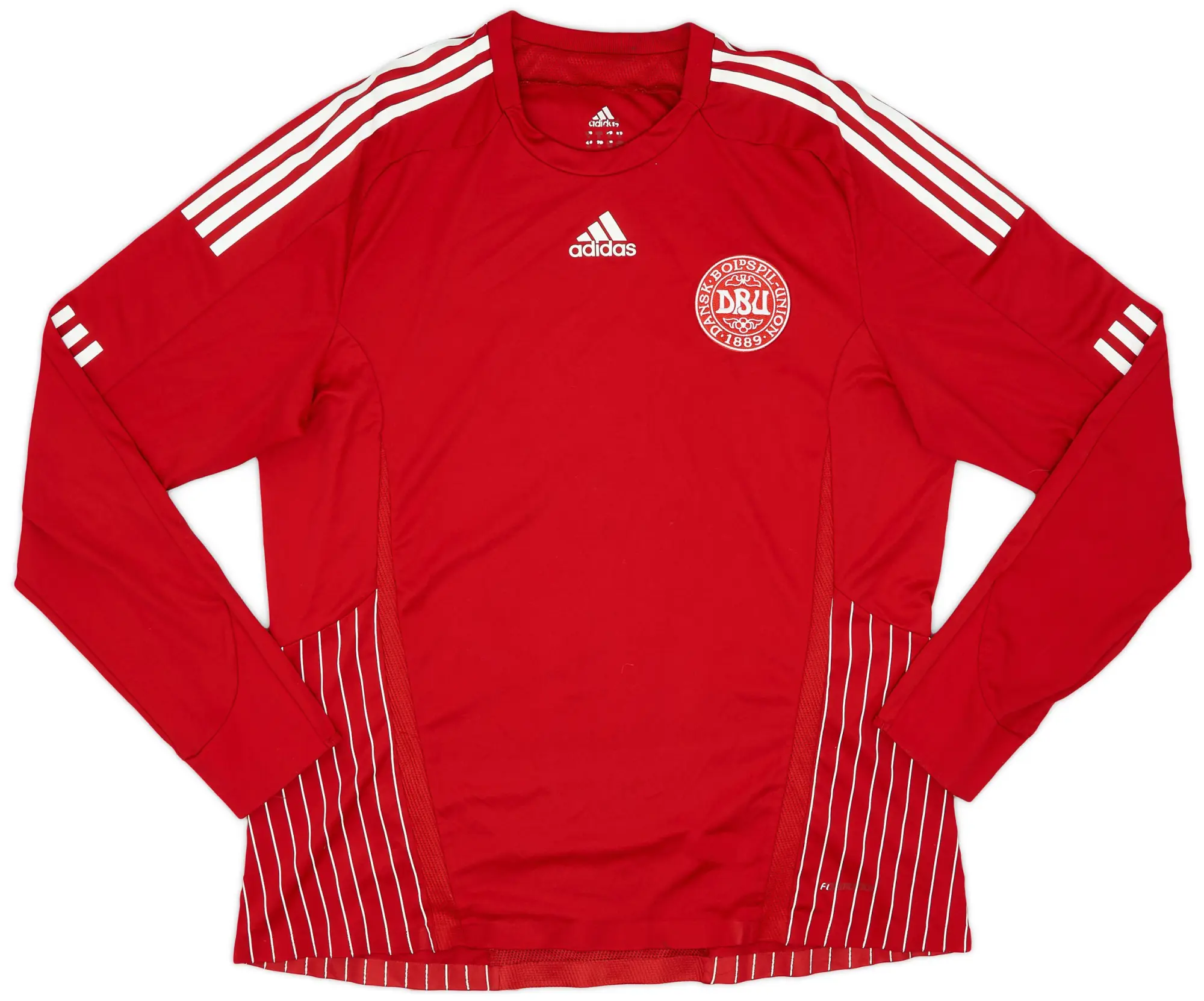 adidas 2007-10 Denmark Player Issue Home L/S Shirt - 9/10 - (XL)