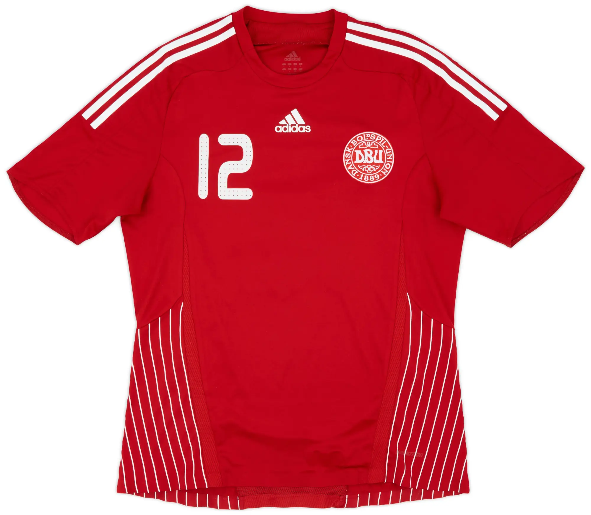 adidas 2007-10 Denmark Player Issue Home Shirt #12 - 6/10 - (L)