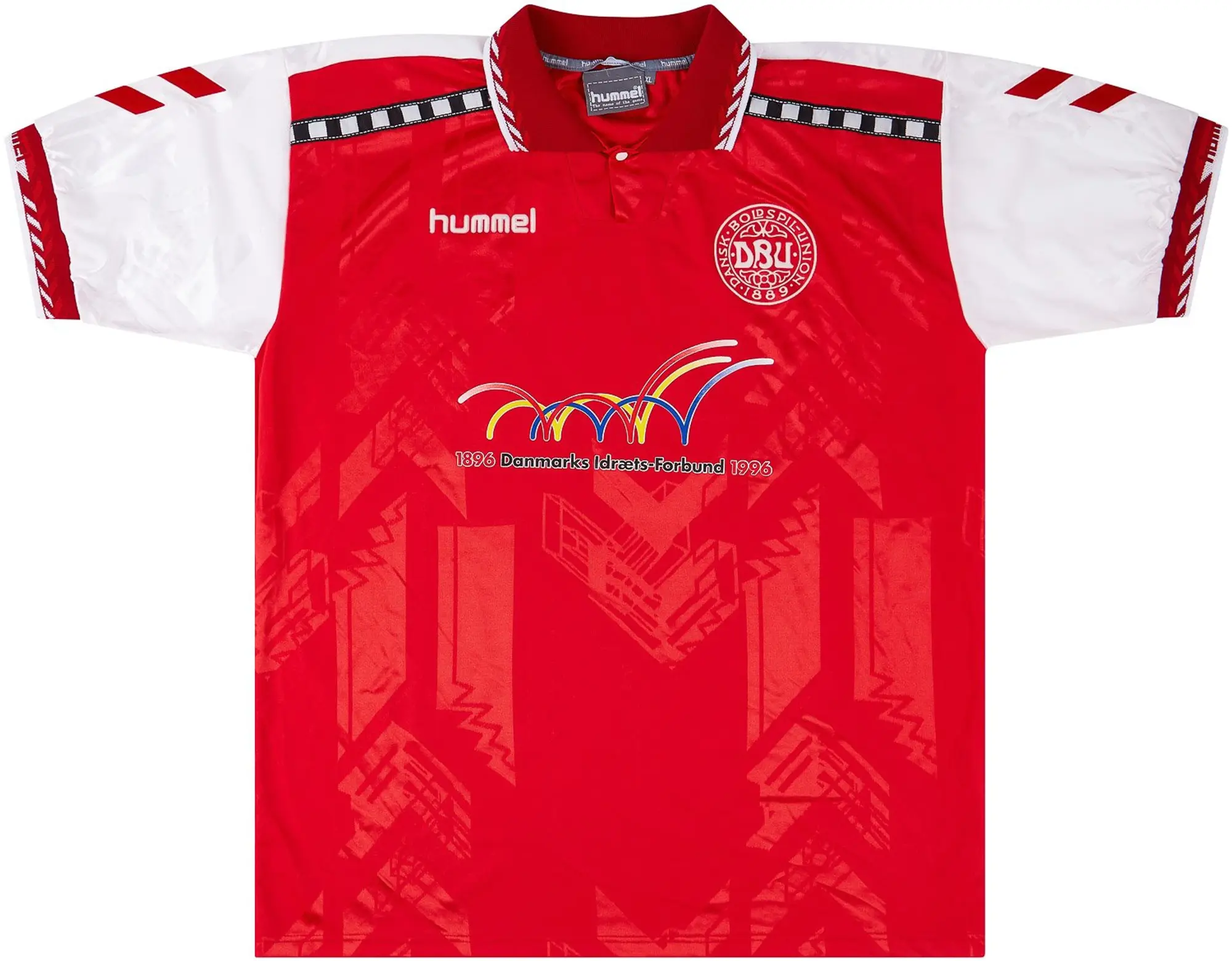 Hummel 1996-98 Denmark Match Issue Home Shirt #2