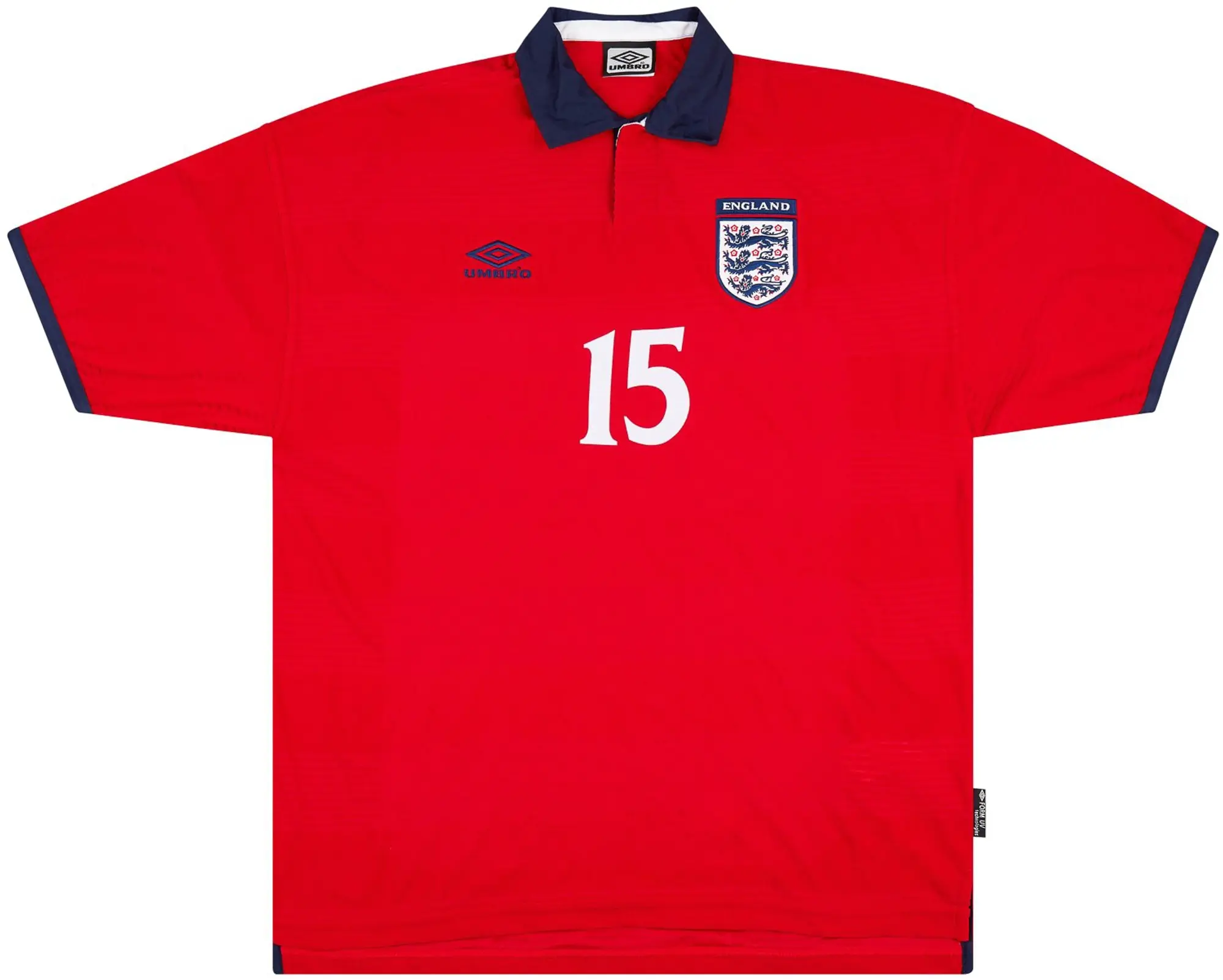 Umbro 1999-01 England Match Issue Away Shirt #15 (Butt)