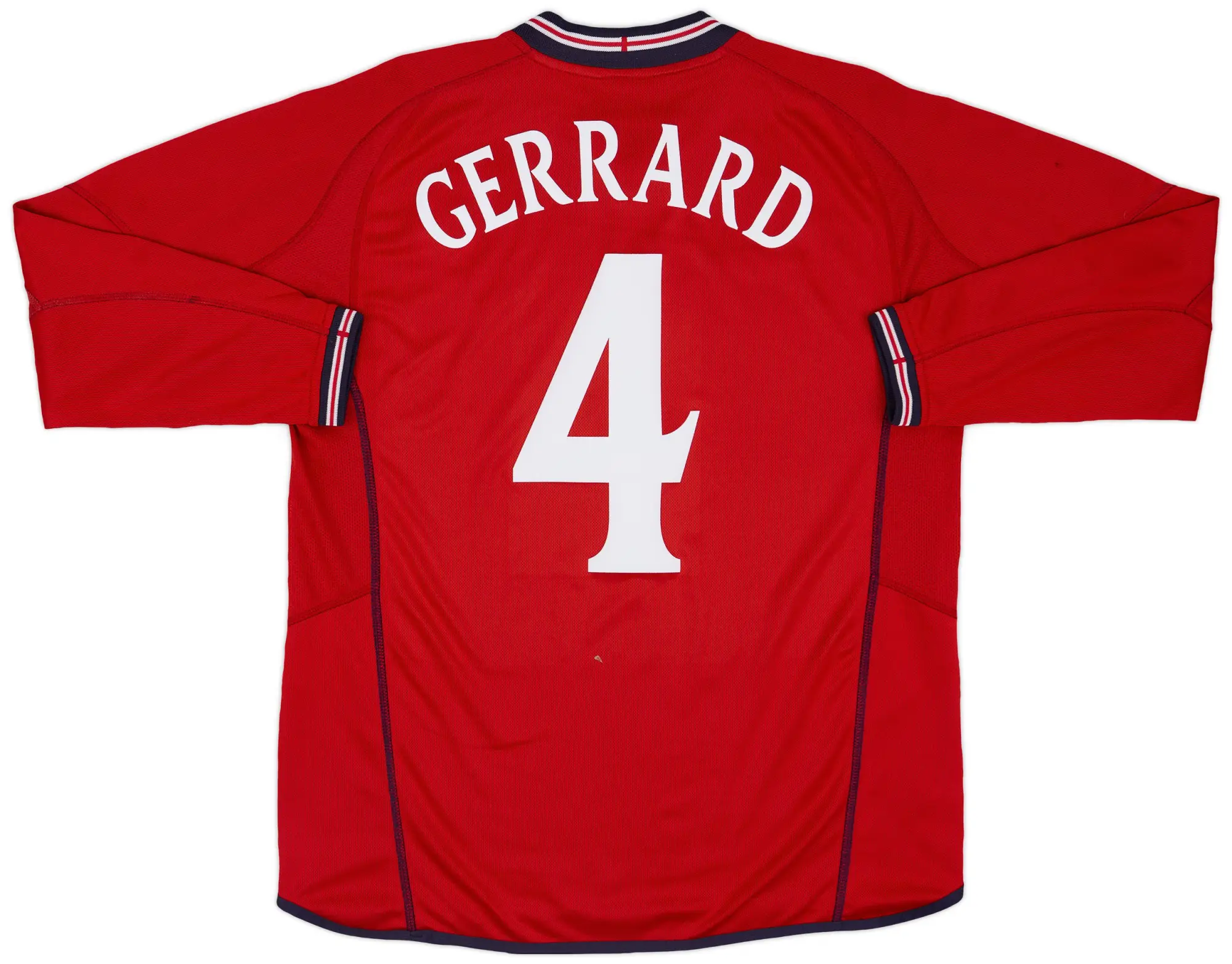 Umbro 2002-04 England Away L/S Shirt Gerrard #4 - 8/10 - (M)