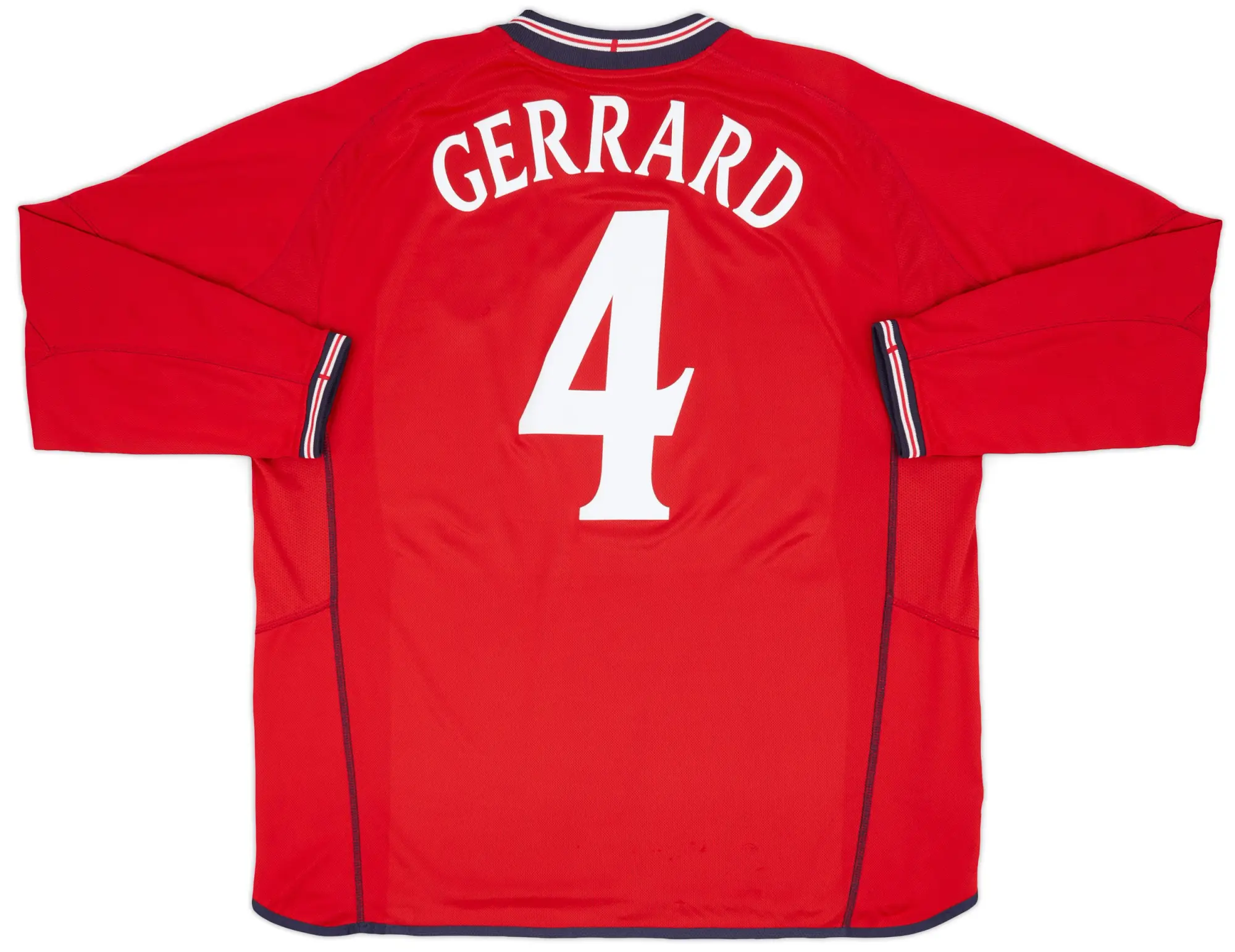 Umbro 2002-04 England Away L/S Shirt Gerrard #4 - 8/10 - (XXL)