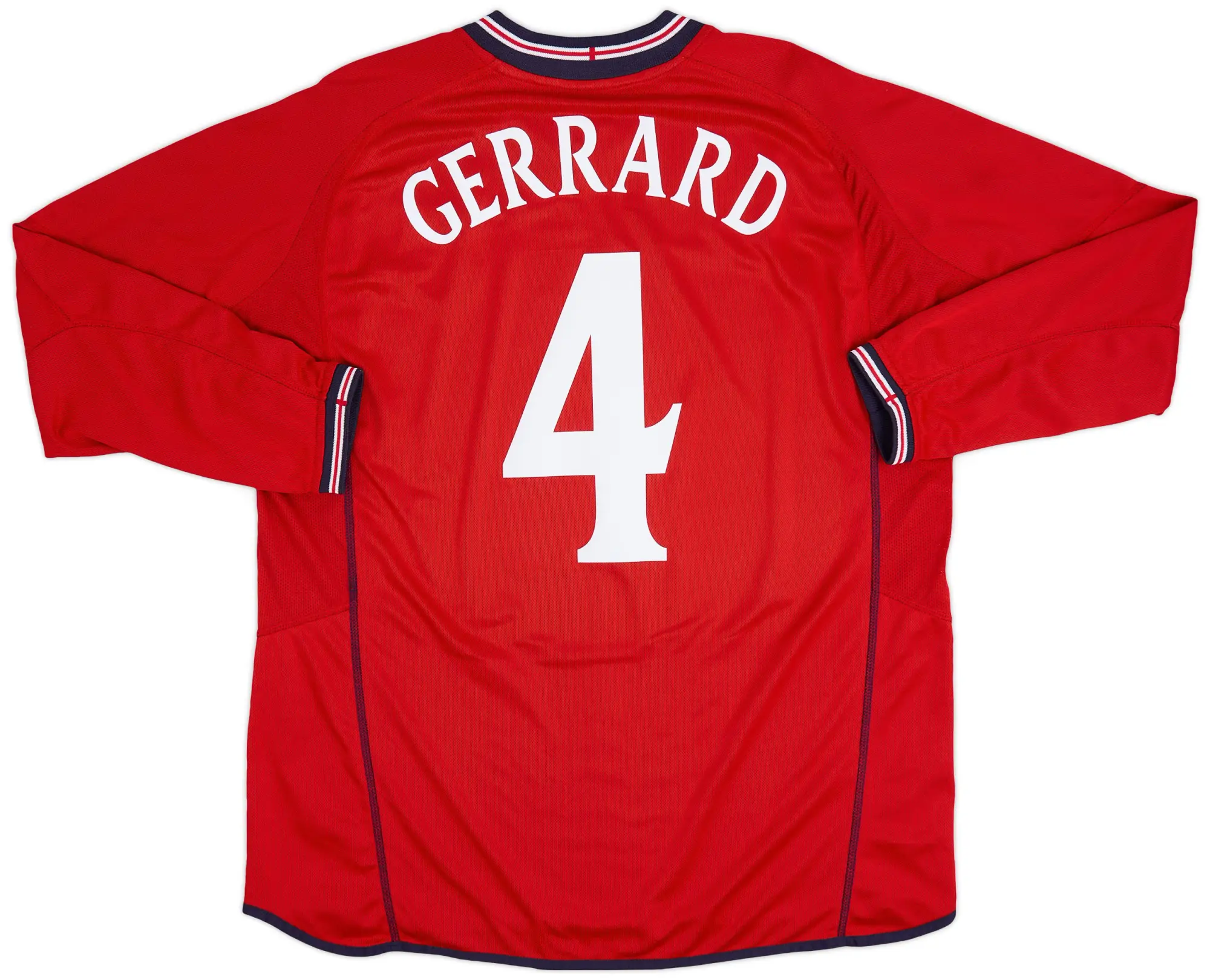 Umbro 2002-04 England Away L/S Shirt Gerrard #4 - 6/10 - (XL)