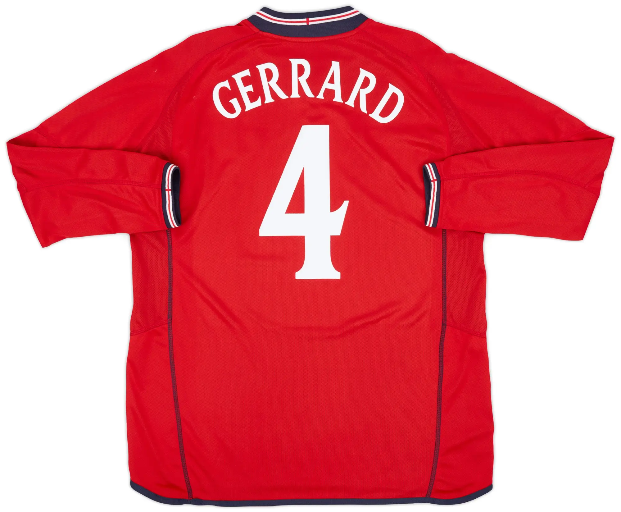Umbro 2002-04 England Away L/S Shirt Gerrard #4 - 7/10 - (XXL)