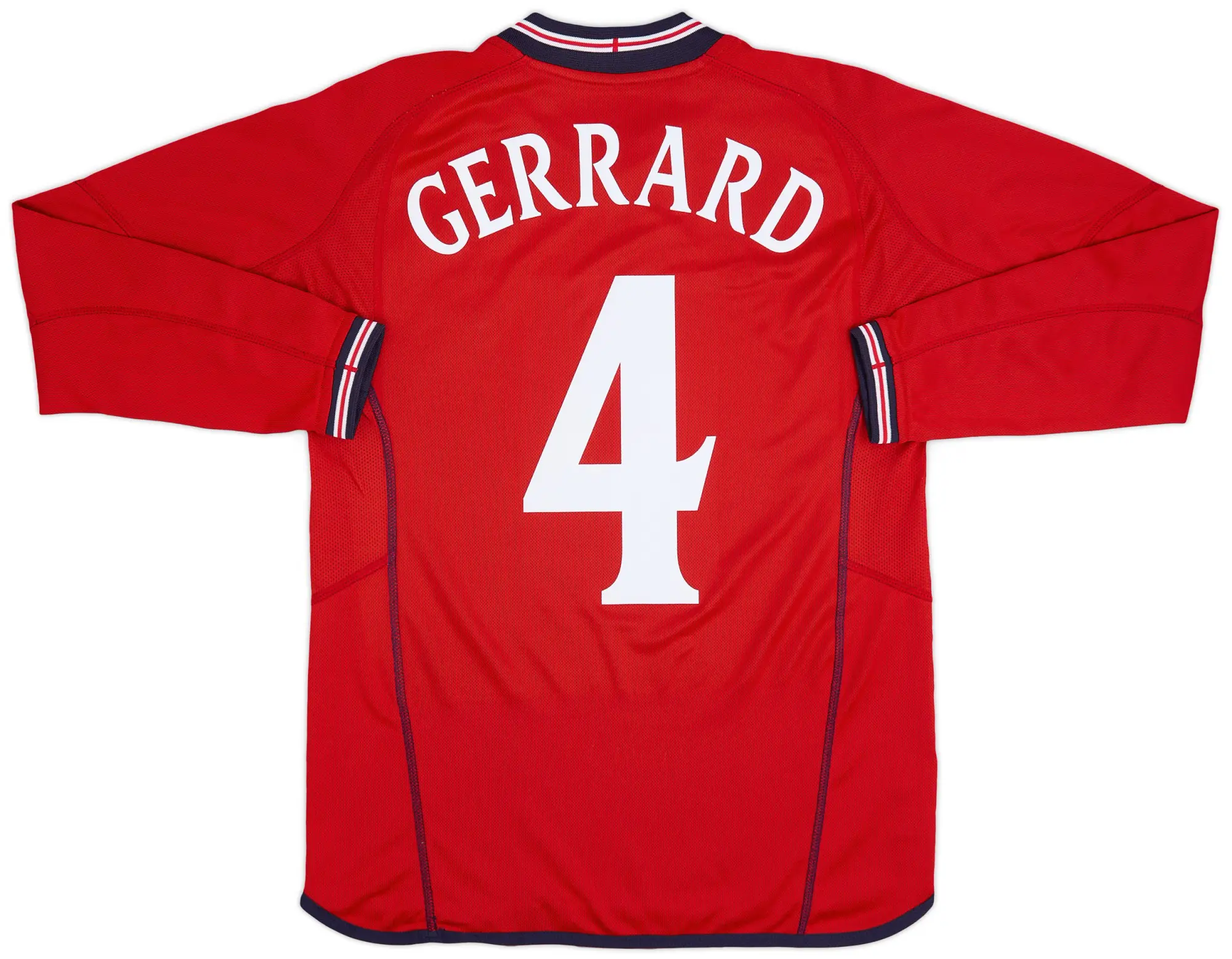 Umbro 2002-04 England Away L/S Shirt Gerrard #4 - 9/10 - (M)