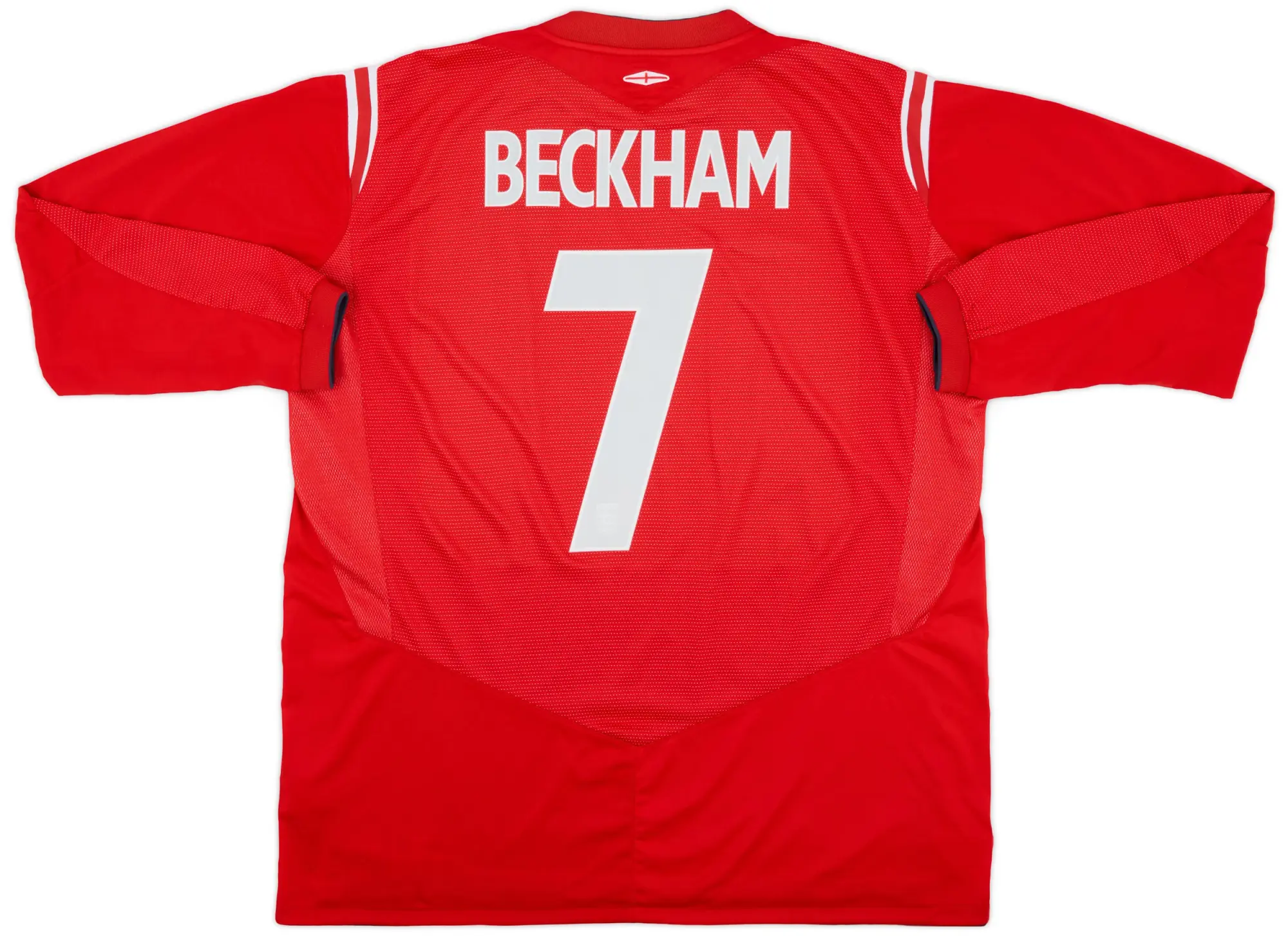 Umbro 2004-06 England Away L/S Shirt Beckham #7 - 9/10 - (XXL)