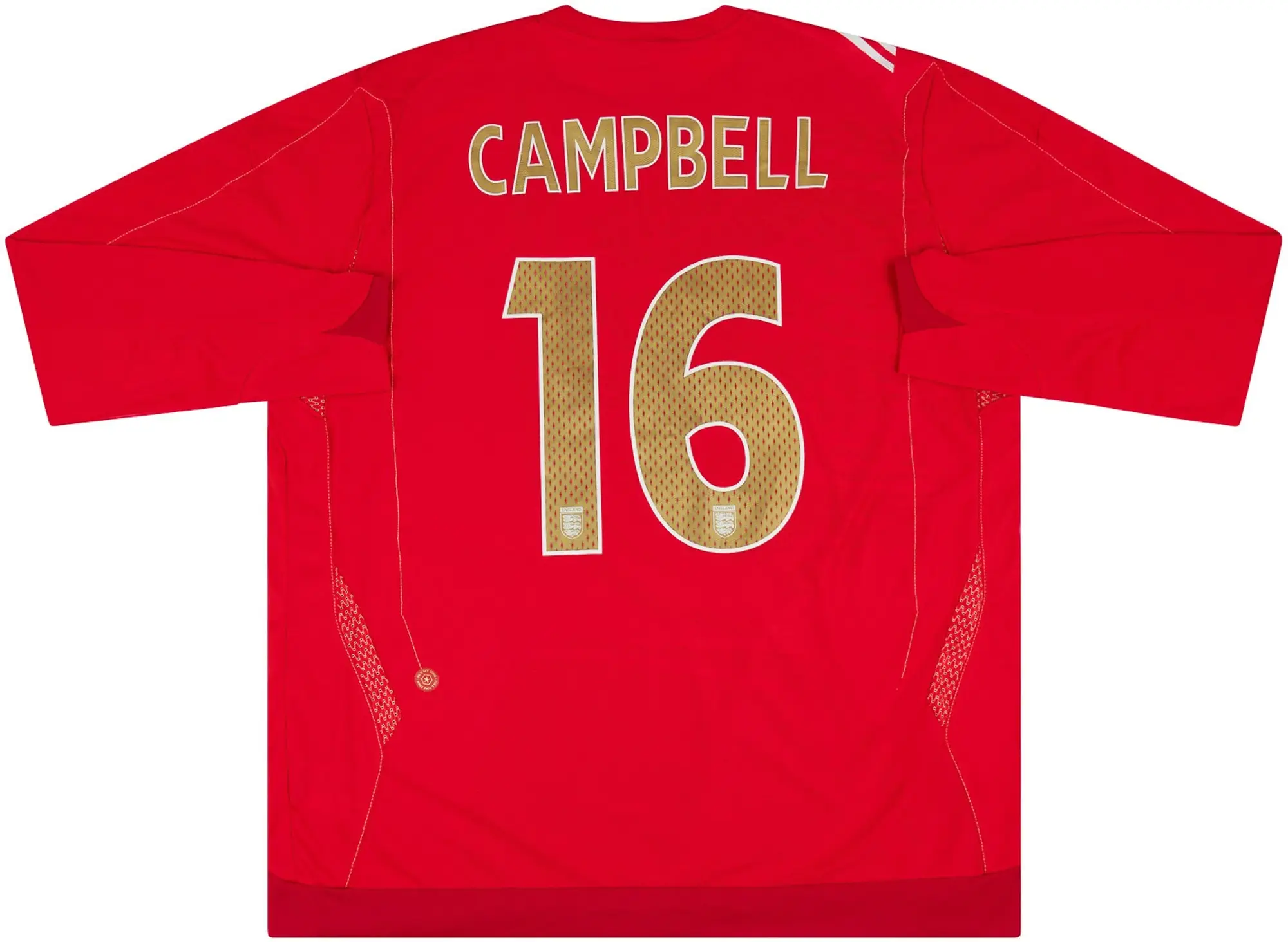 Umbro 2006-07 England Match Issue Away L/S Shirt Campbell #16