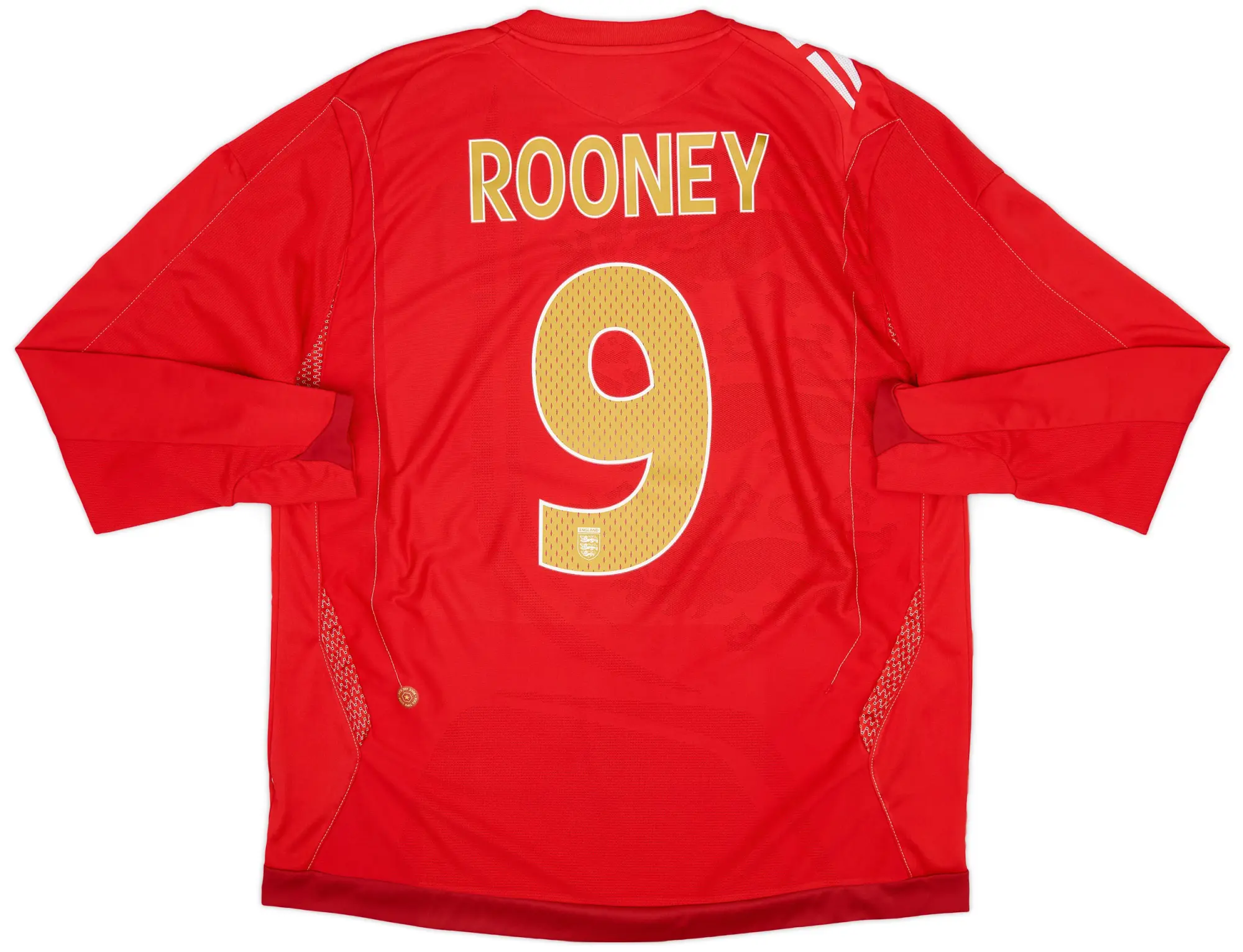 Umbro 2006-08 England Away L/S Shirt Rooney #9 - 9/10 - (XL)