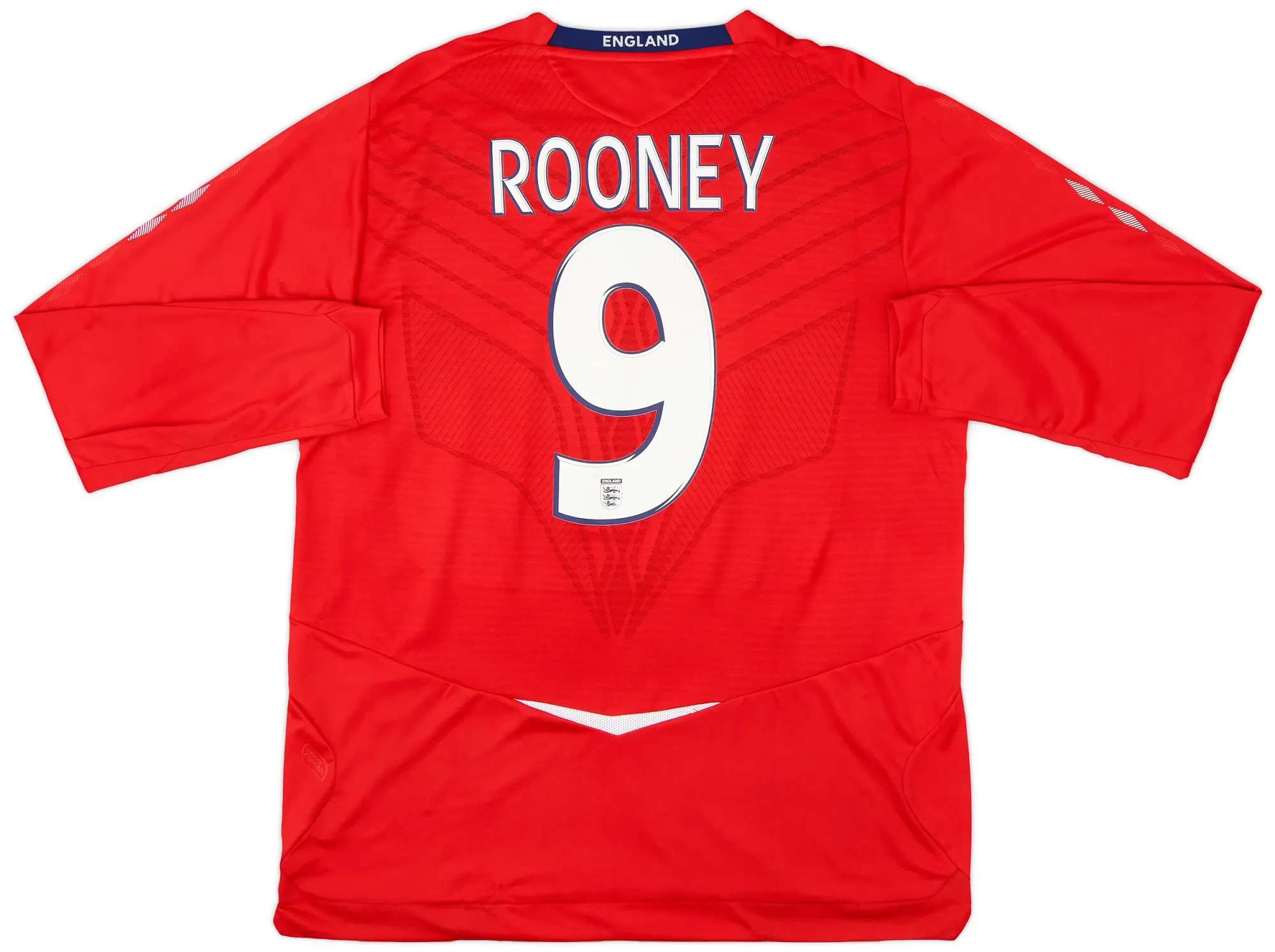 Umbro 2008-10 England Away L/S Shirt Rooney #9 - 9/10 - (XL)