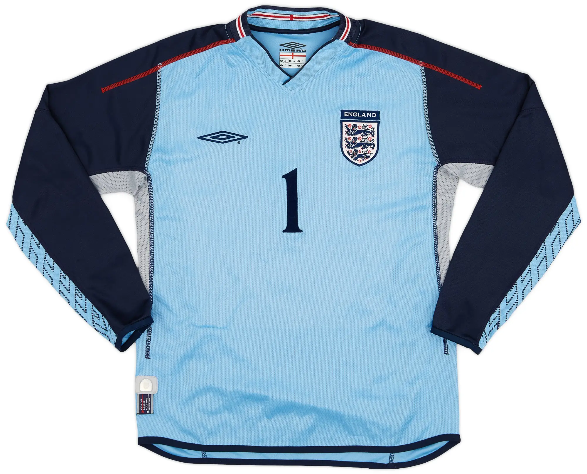 Umbro 2002-03 England GK Shirt #1 - 7/10 - (S)