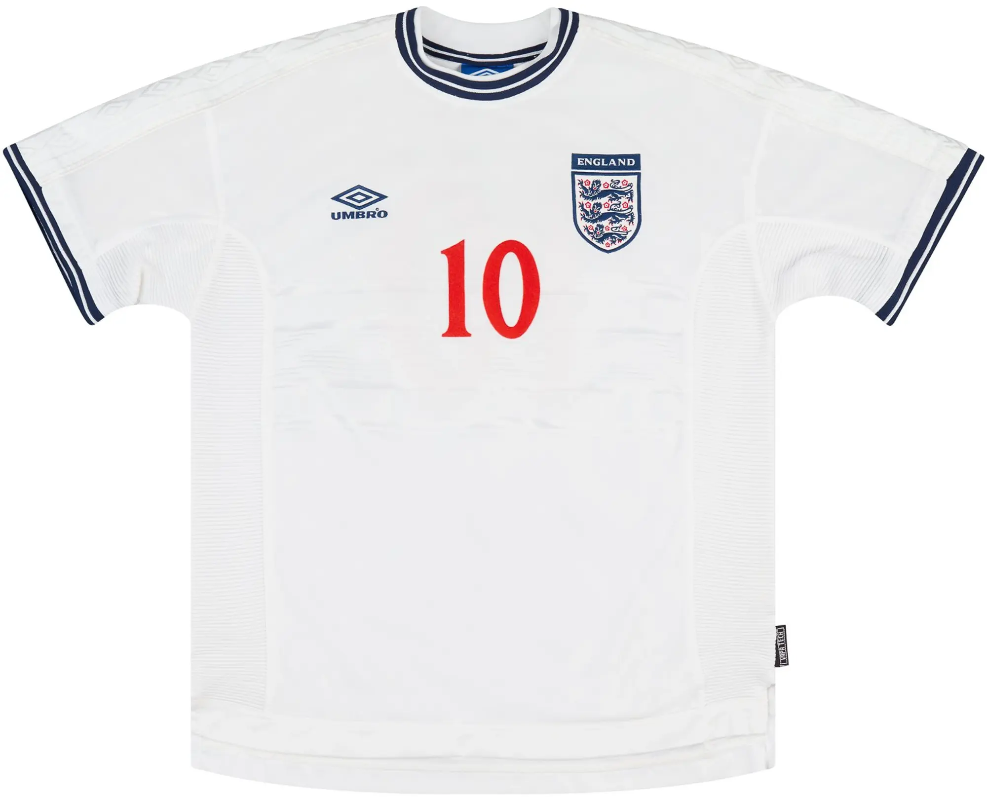 Umbro 2000 England Match Issue Home Shirt #17 (Brown) v Finland
