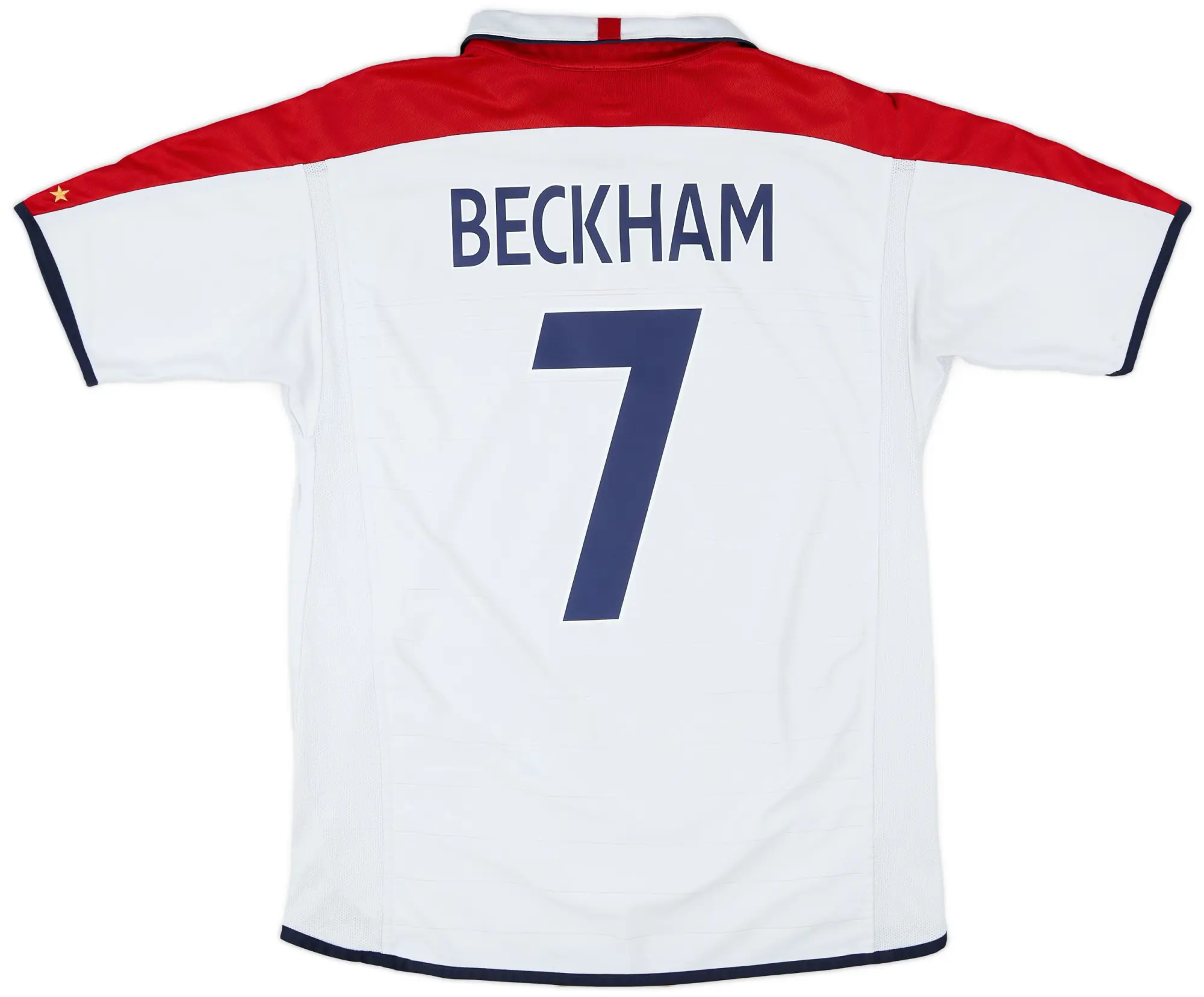 Umbro 2003-05 England Home Shirt Beckham #7 - 6/10 - (L)