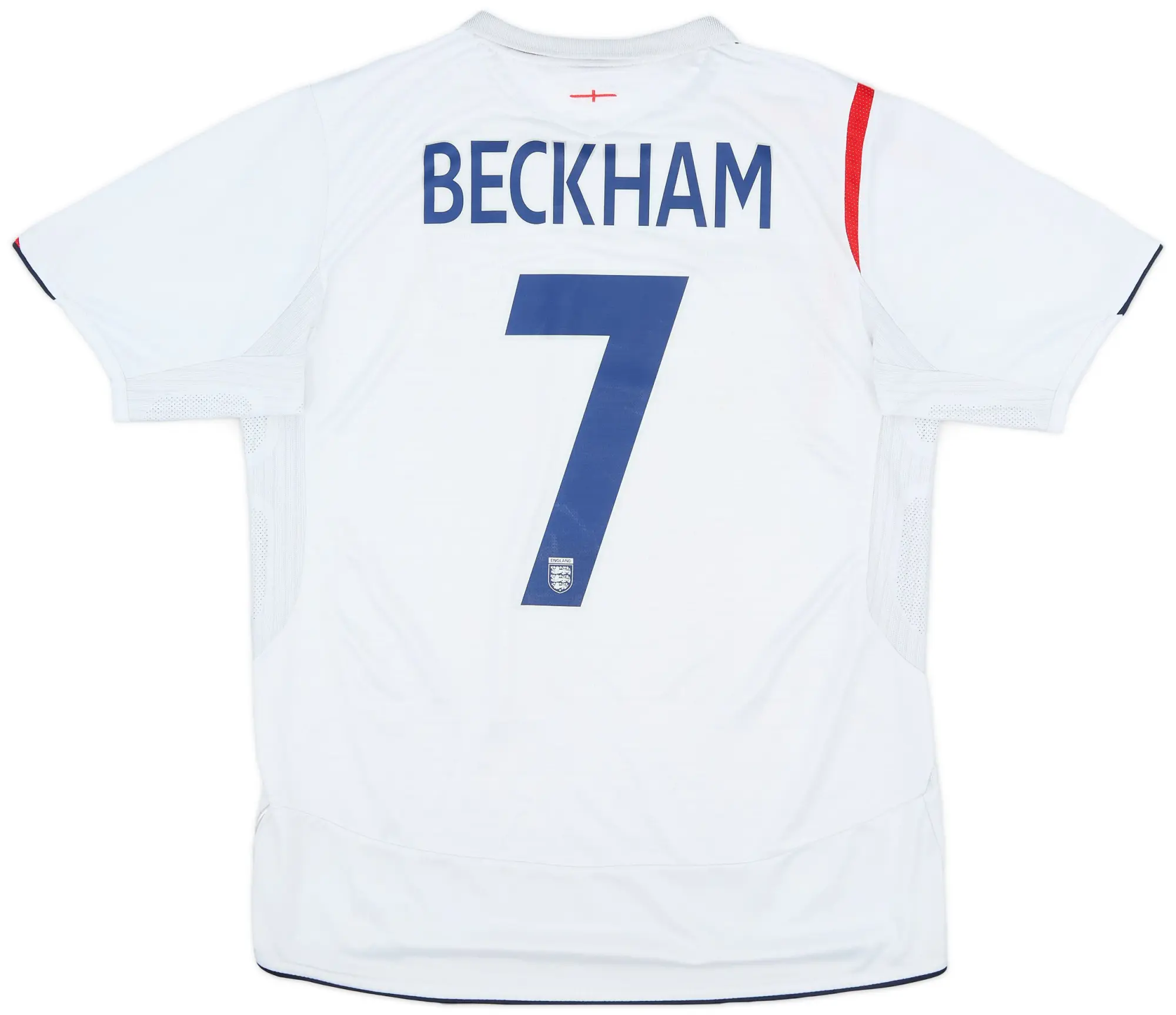 Umbro 2005-07 England Home Shirt Beckham #7 - 6/10 - (L)
