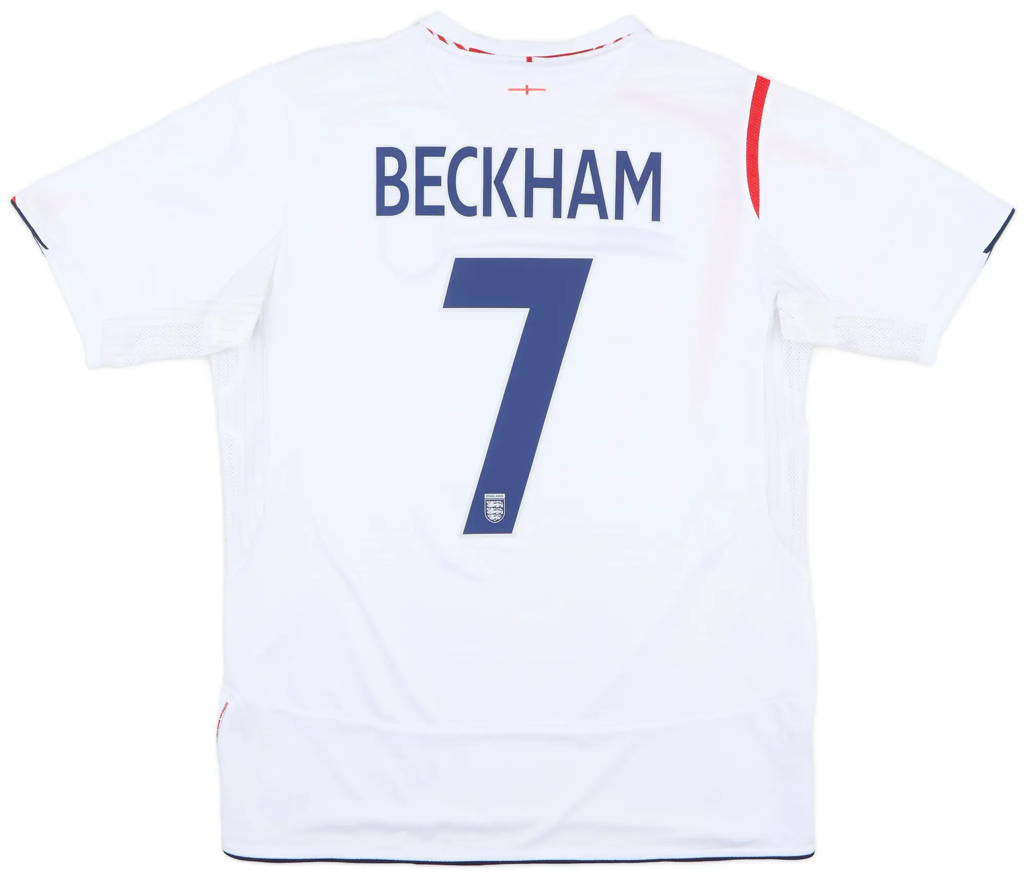 Umbro 2005-07 England Home Shirt Beckham #7 - 6/10 - (L)