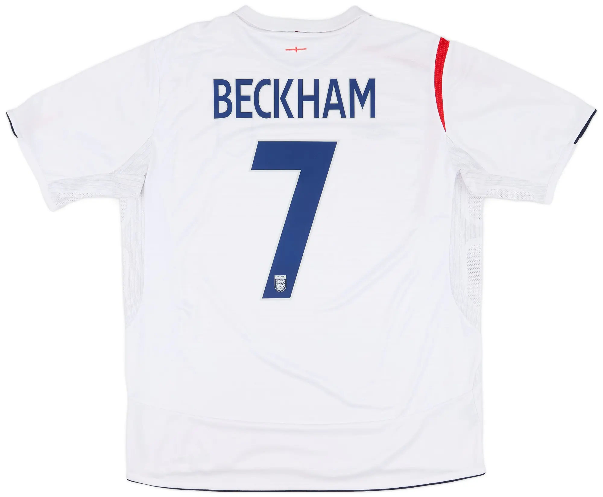 Umbro 2005-07 England Home Shirt Beckham #7 - 6/10 - (L)