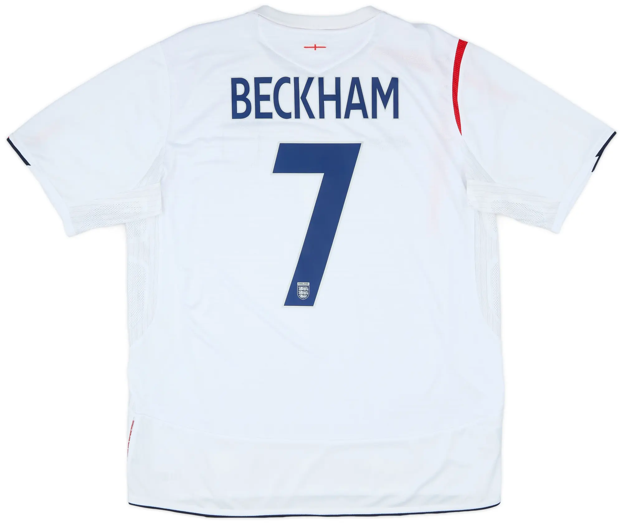 Umbro 2005-07 England Home Shirt Beckham #7 - 6/10 - (XL)