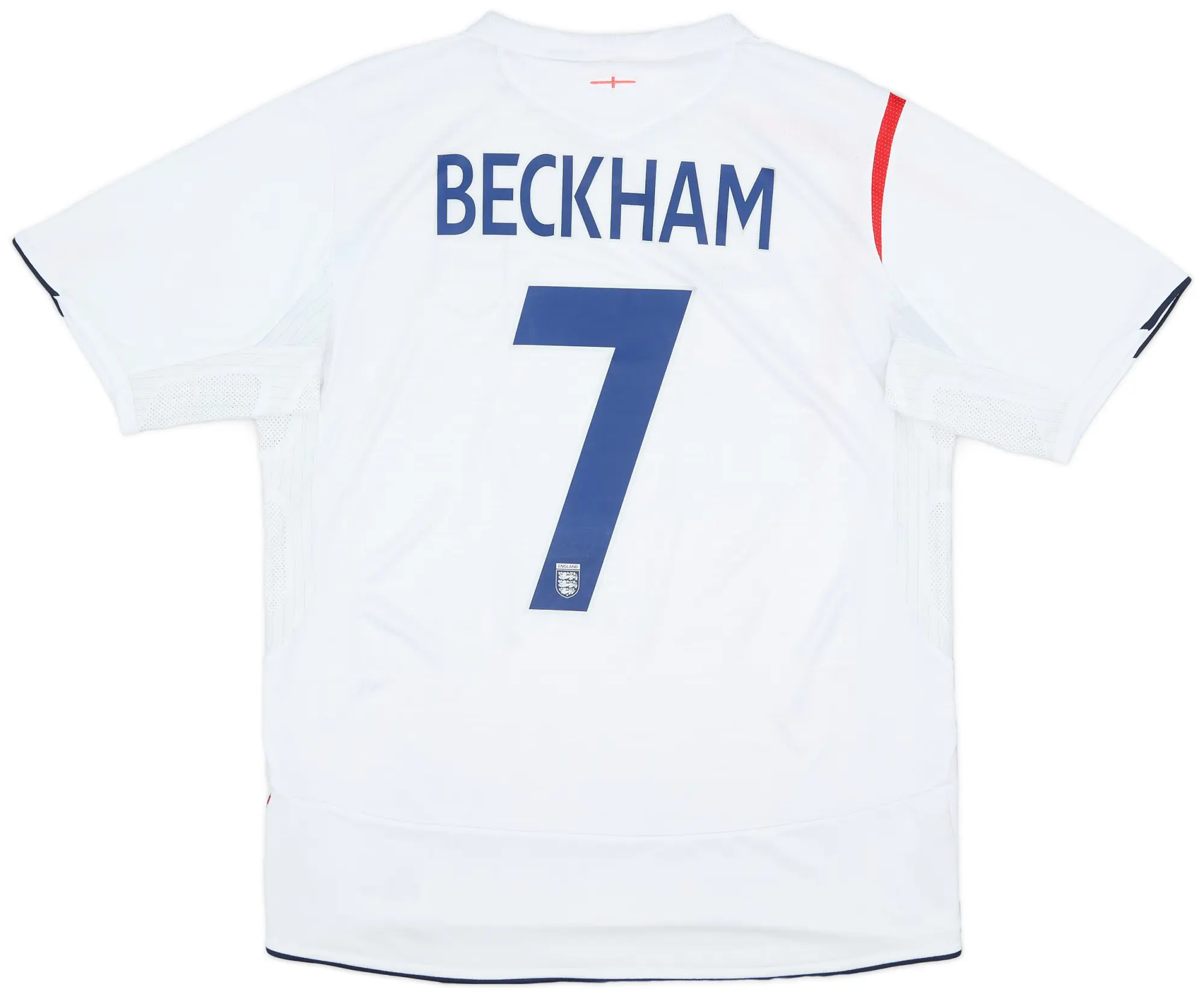 Umbro 2005-07 England Home Shirt Beckham #7 - 6/10 - (L)