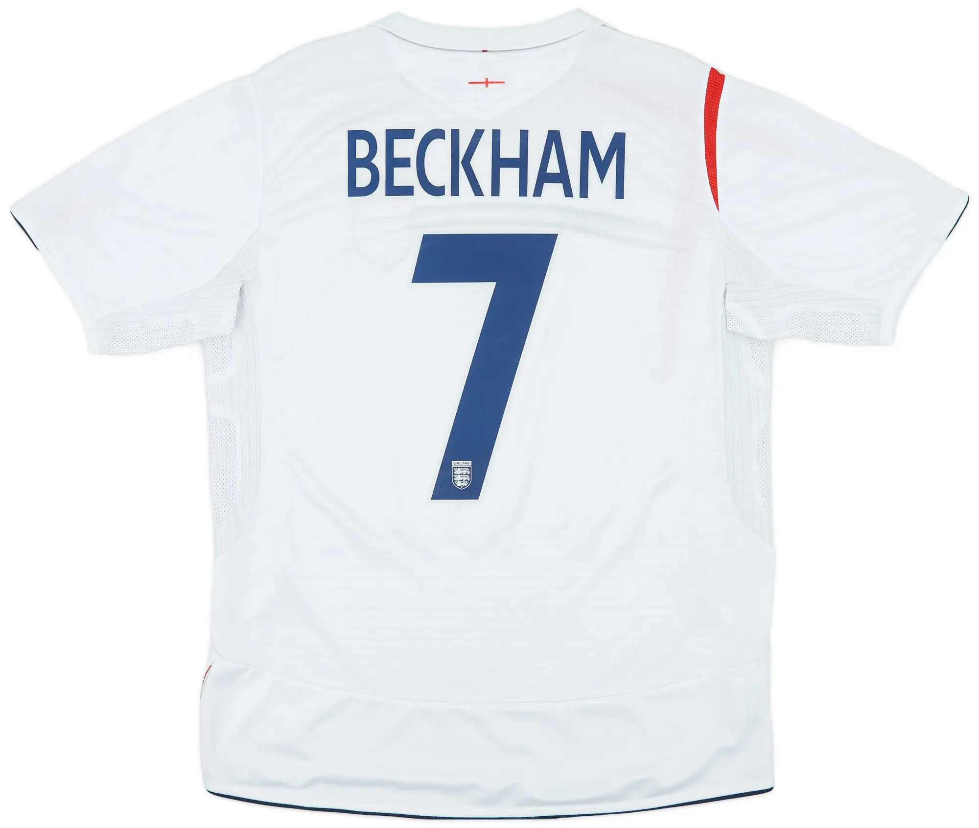 Umbro 2005-07 England Home Shirt Beckham #7 - 6/10 - (L)