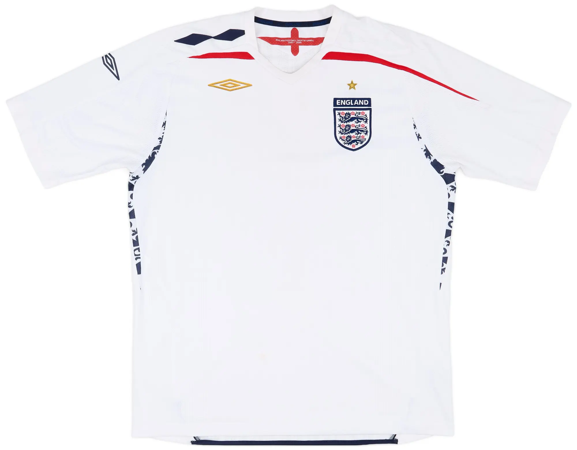 Umbro 2007-09 England Home Shirt - 6/10 - (XL)