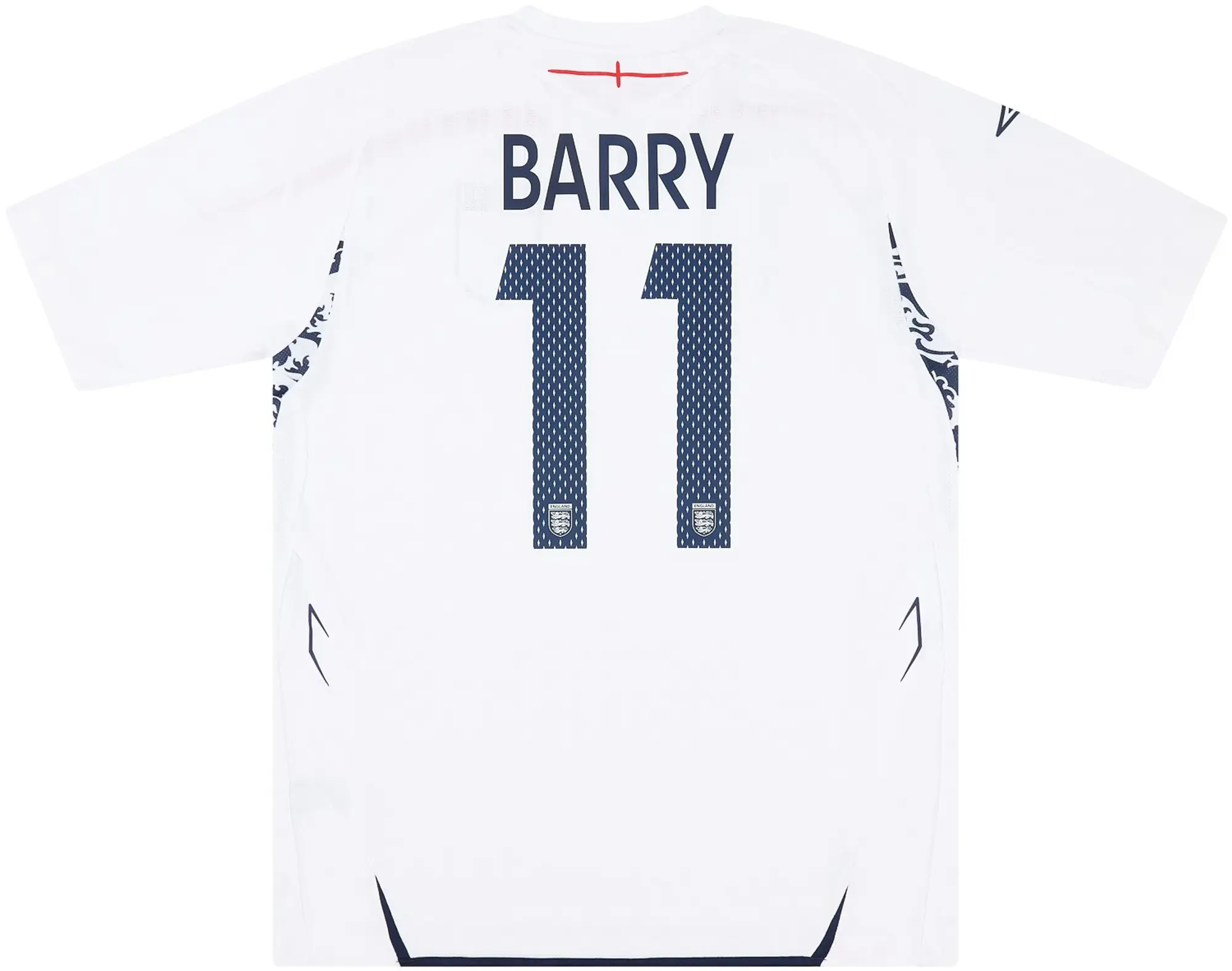 Umbro 2008 England Match Issue Home Shirt Barry #11 (v Belarus)
