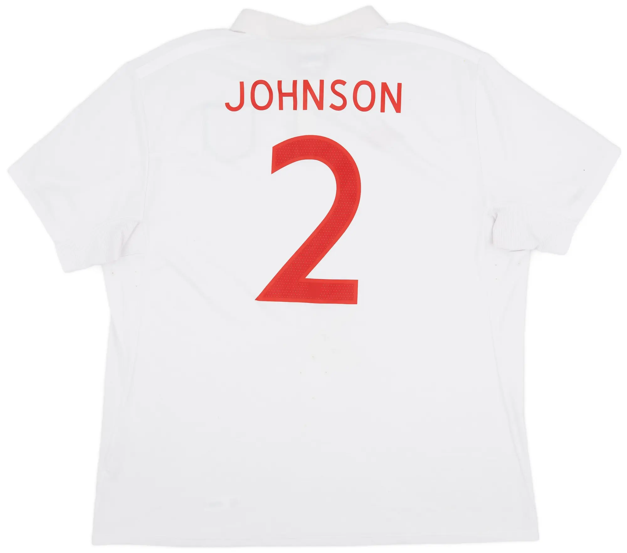 Umbro 2009-10 England Home Shirt Johnson #2 - 8/10 - (XXL)