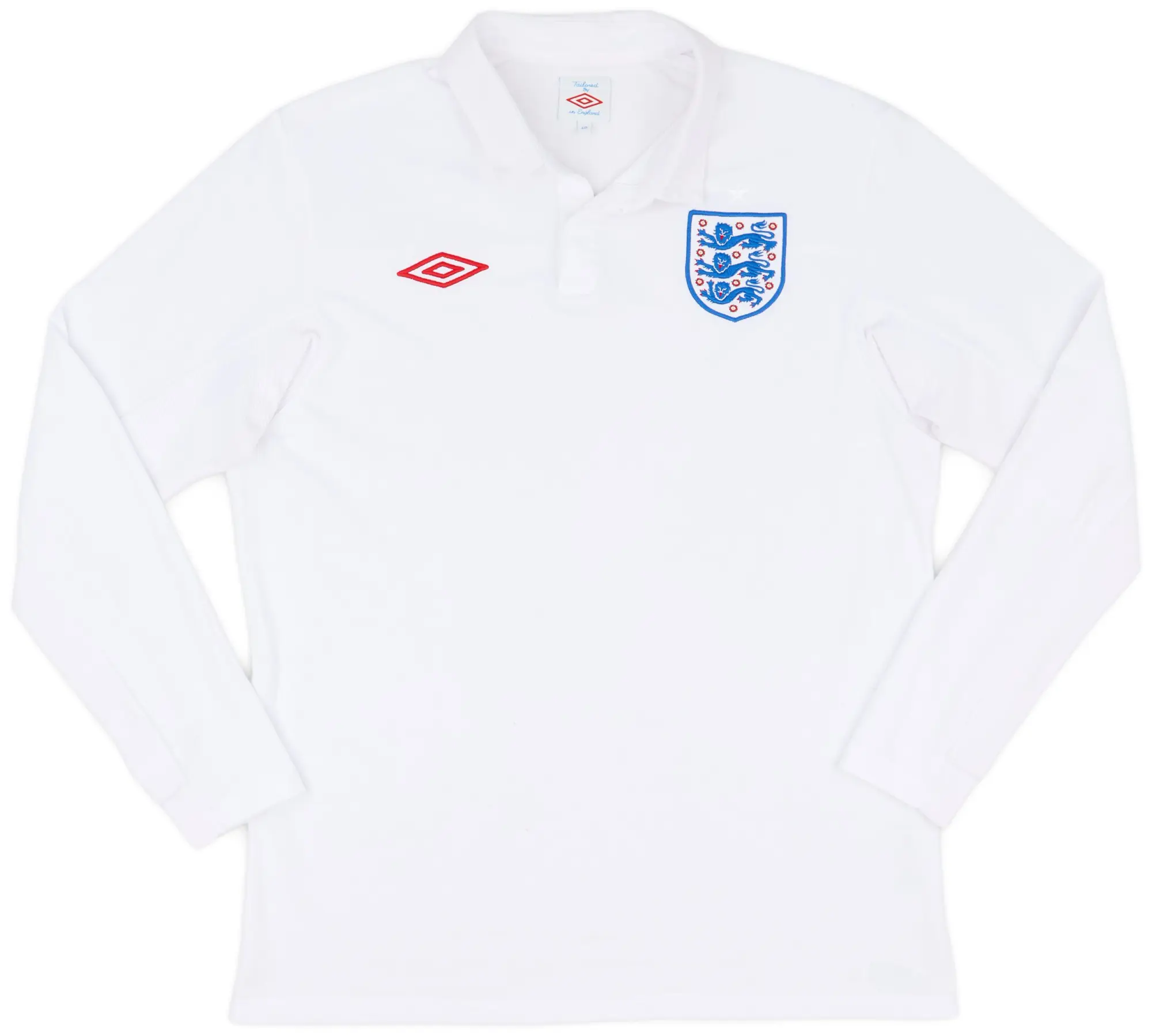 Umbro 2009-10 England Home L/S Shirt - 7/10 - (M)