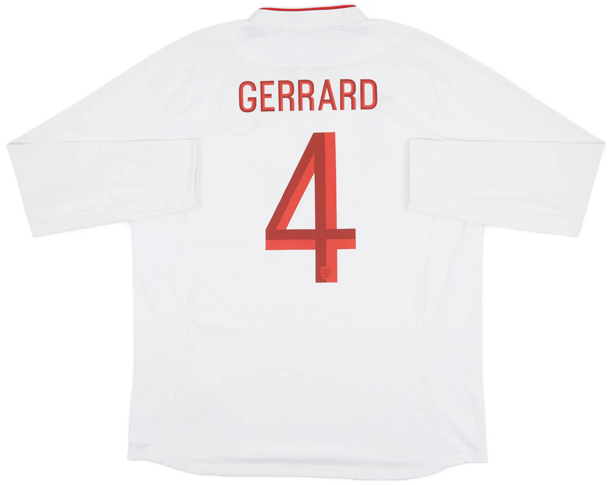 Umbro 2012-13 England Home L/S Shirt Gerrard #4 - 7/10 - (XL)