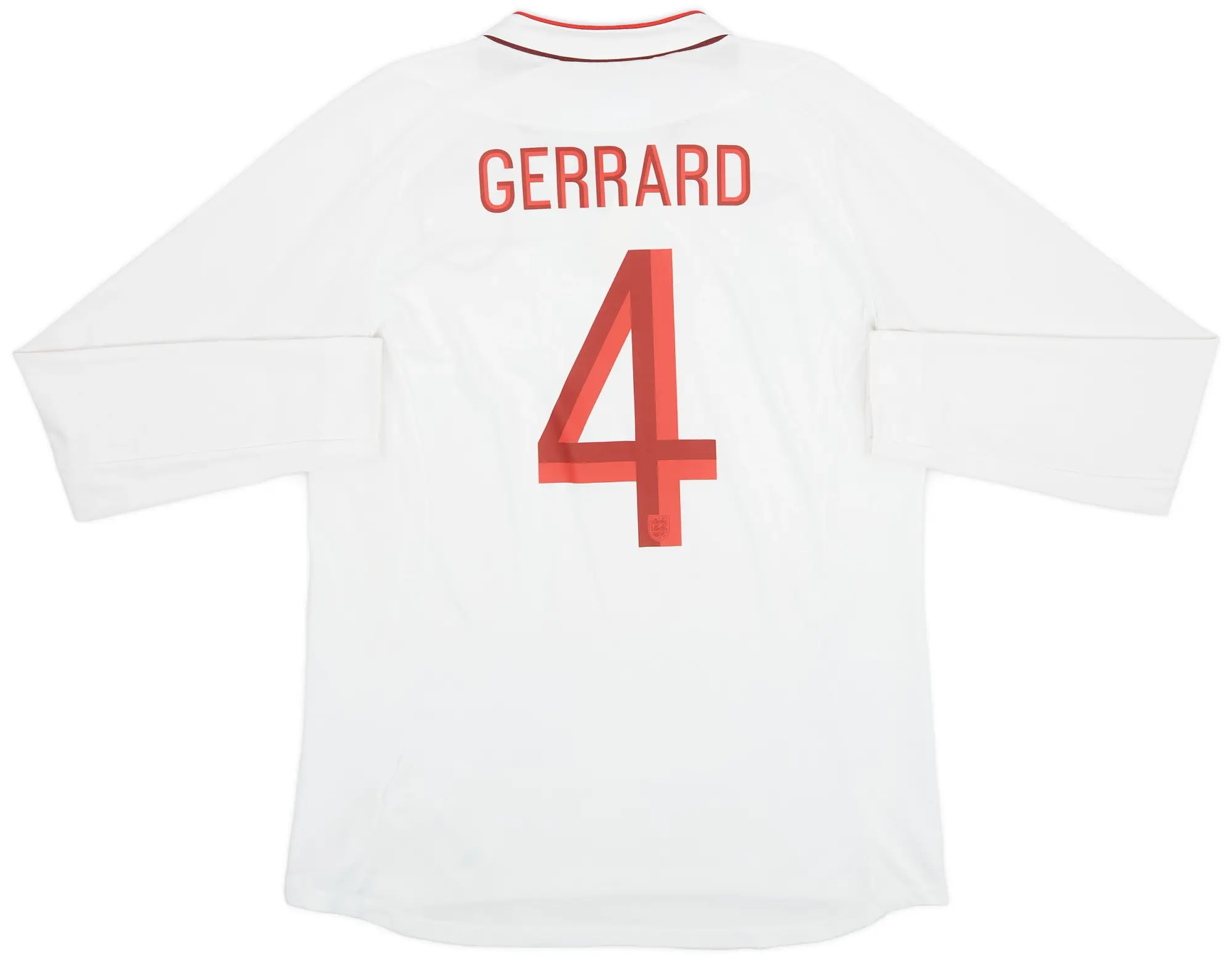 Umbro 2012-13 England Home L/S Shirt Gerrard #4 - 6/10 - (M)