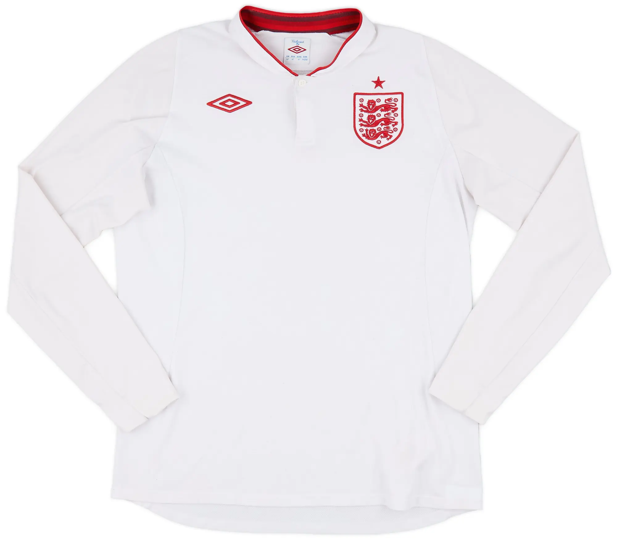 Umbro 2012-13 England Home L/S Shirt - 5/10 - (L)