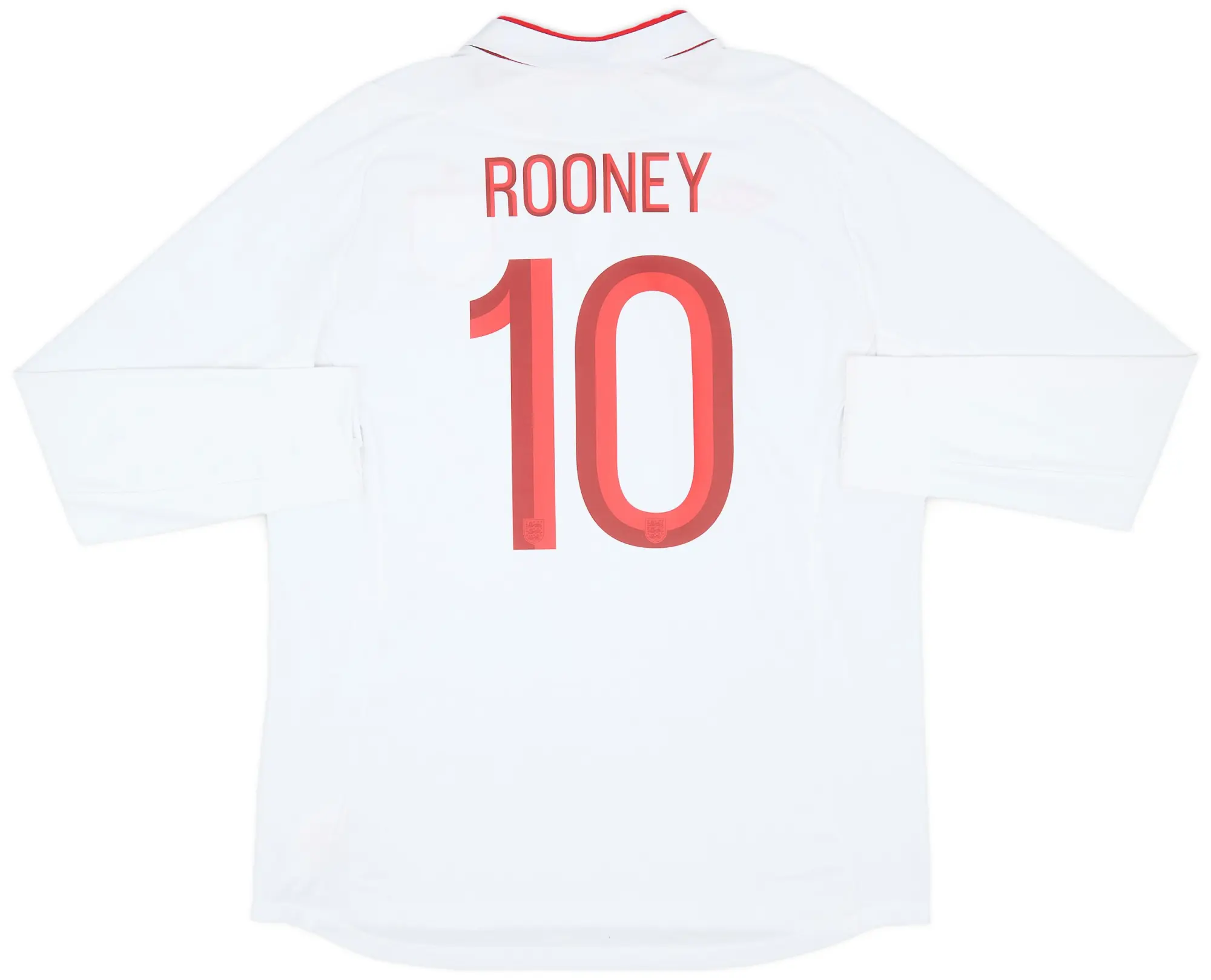 Umbro 2012-13 England Home L/S Shirt Rooney #10 - 9/10 - (XL)