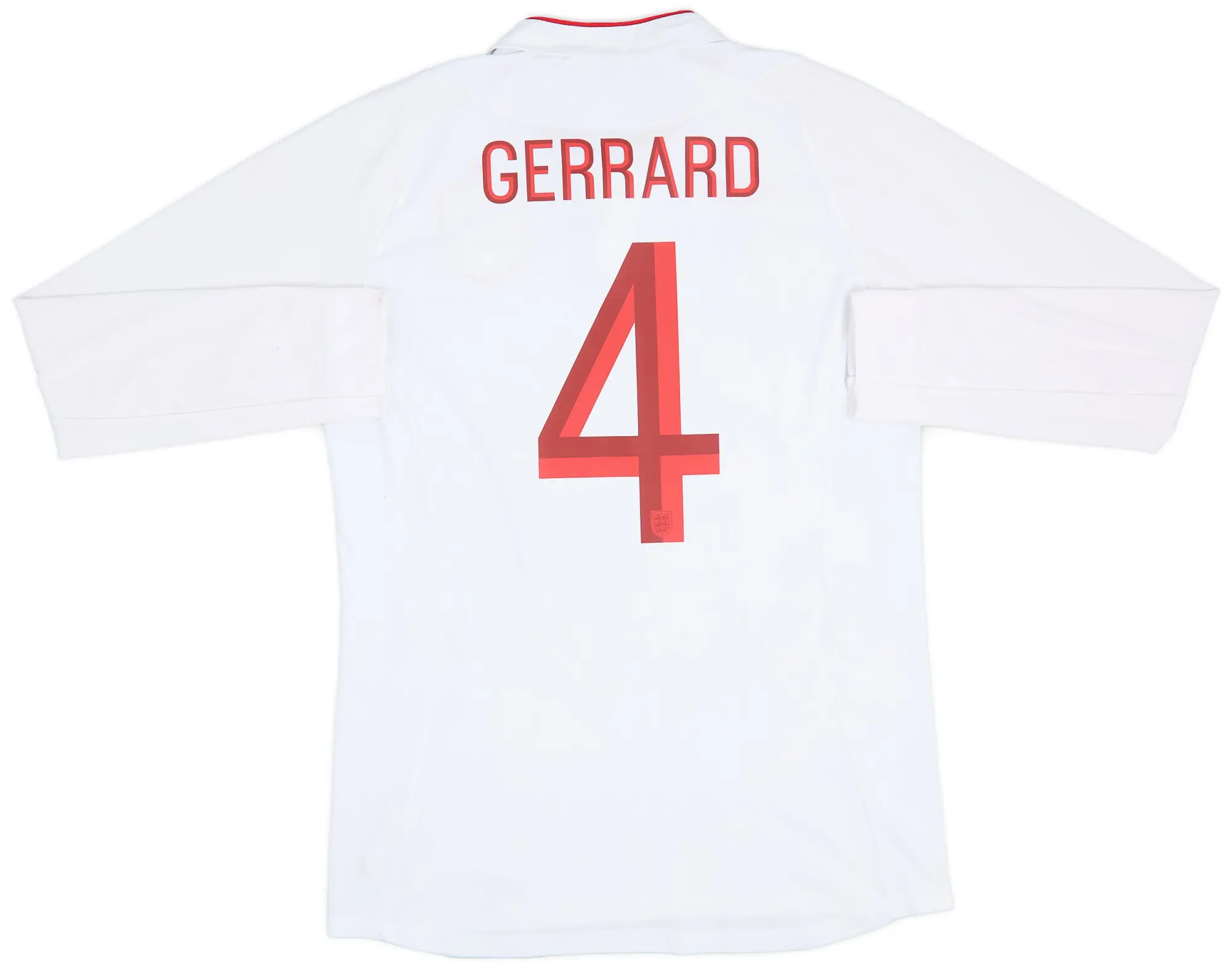 Umbro 2012-13 England Home L/S Shirt Gerrard #4 - 9/10 - (M)
