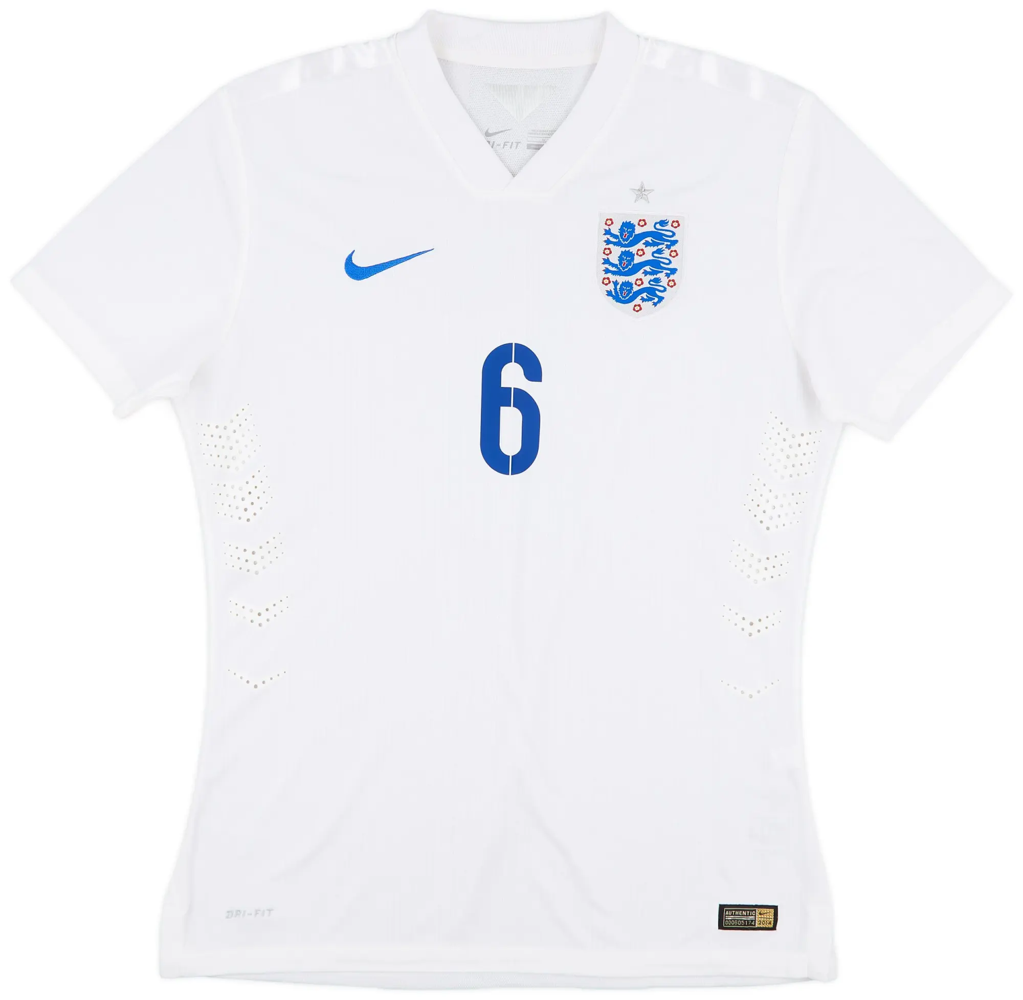 Nike 2014-15 England Player Issue Home Shirt #6 - 8/10 - (L)