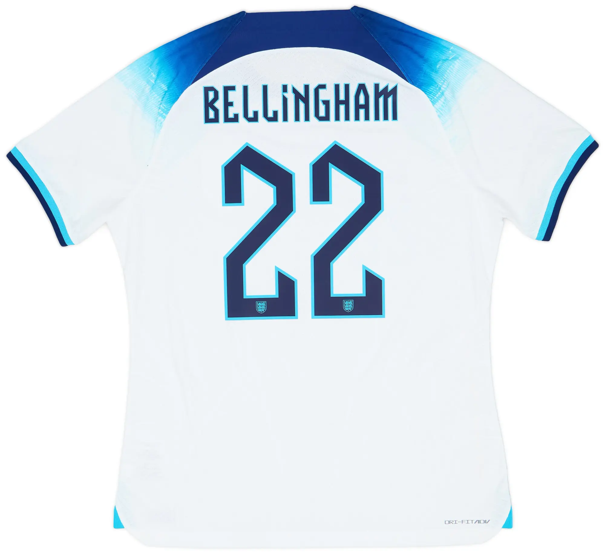 Nike 2022-23 England Authentic Home Shirt Bellingham #22 - 8/10 - (XL)