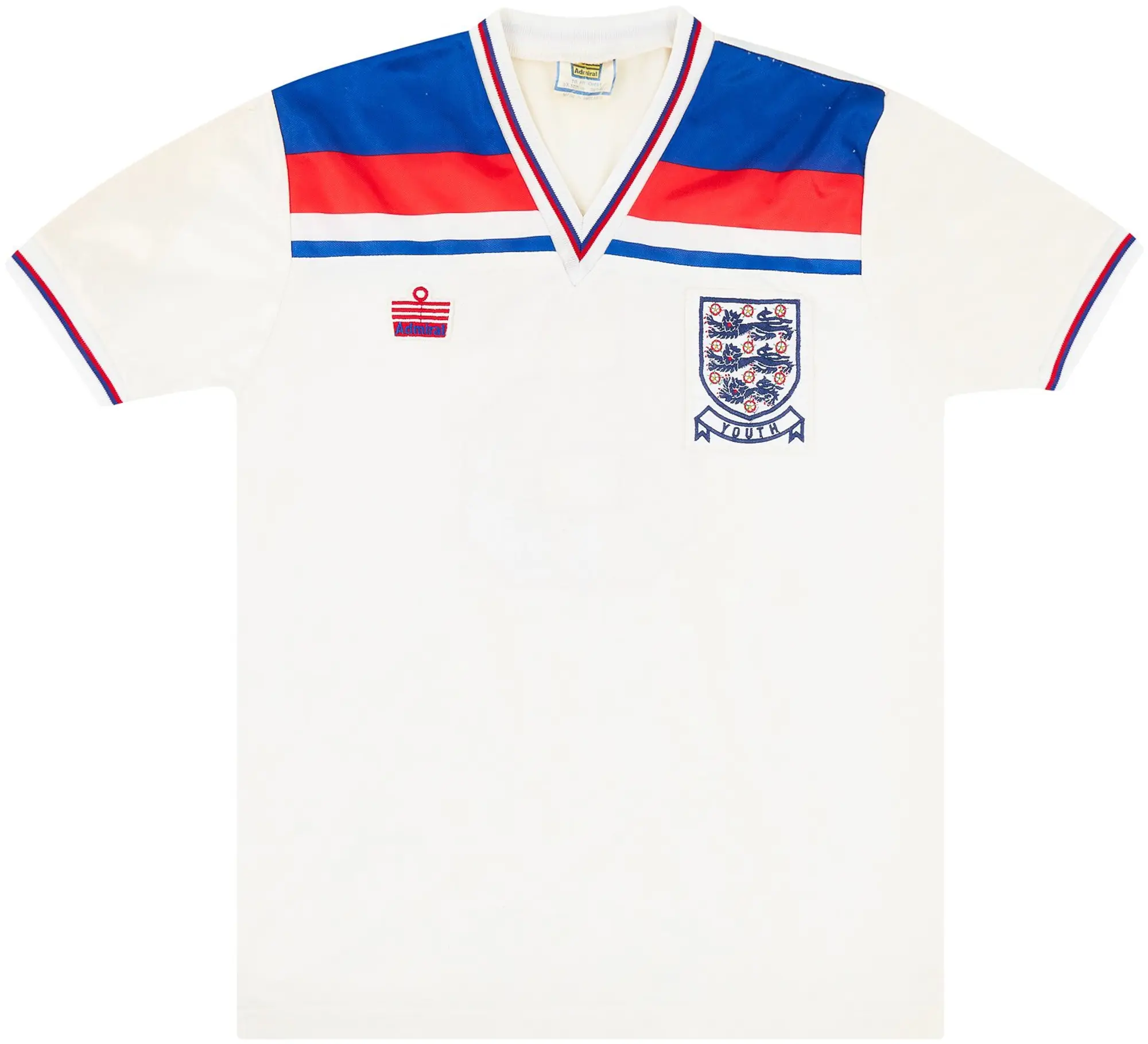 Admiral 1980 England U-18 Match Issue Home Shirt #6 (Webb)