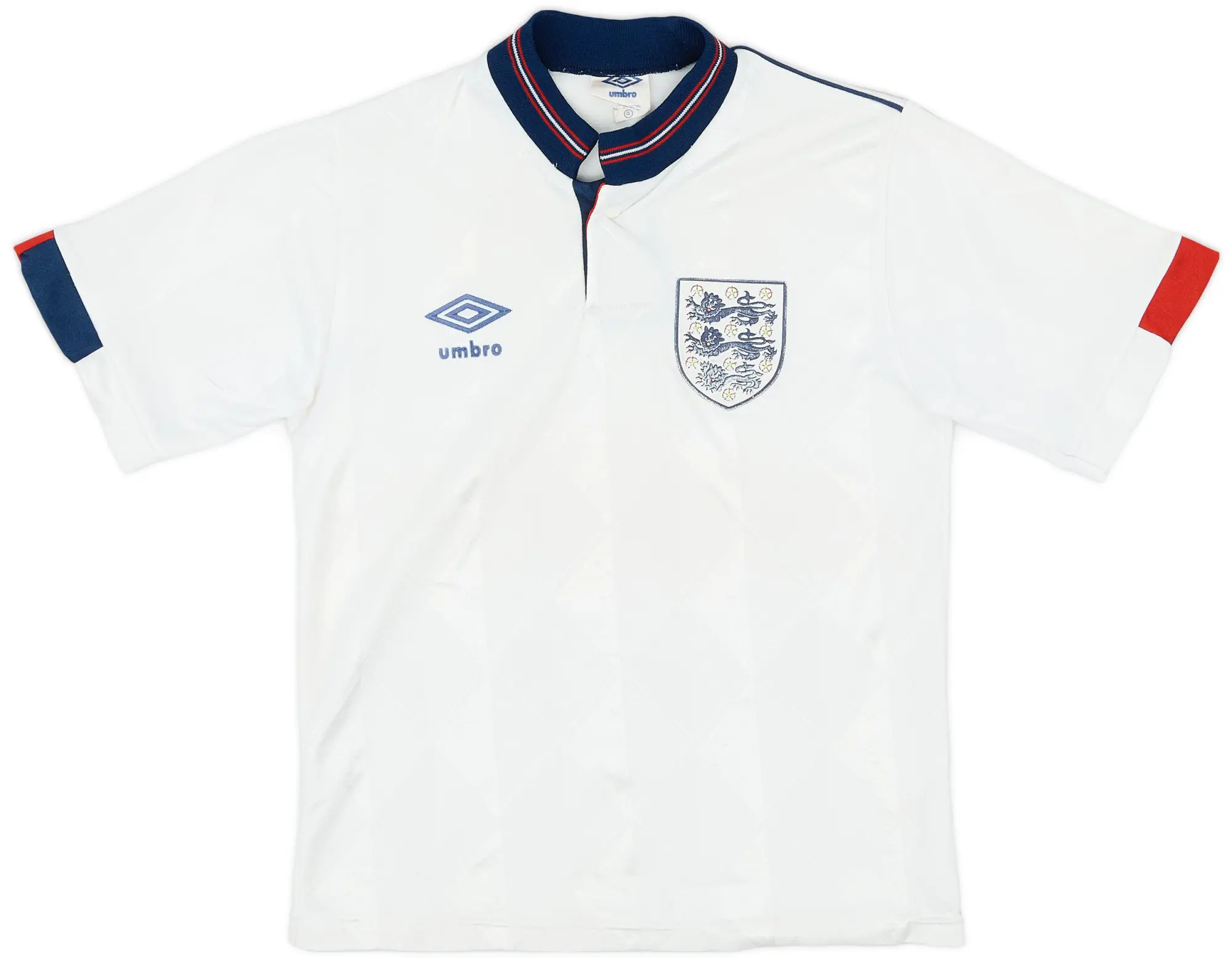 Umbro 1987-90 England Home Shirt - 8/10 - (L.Boys)