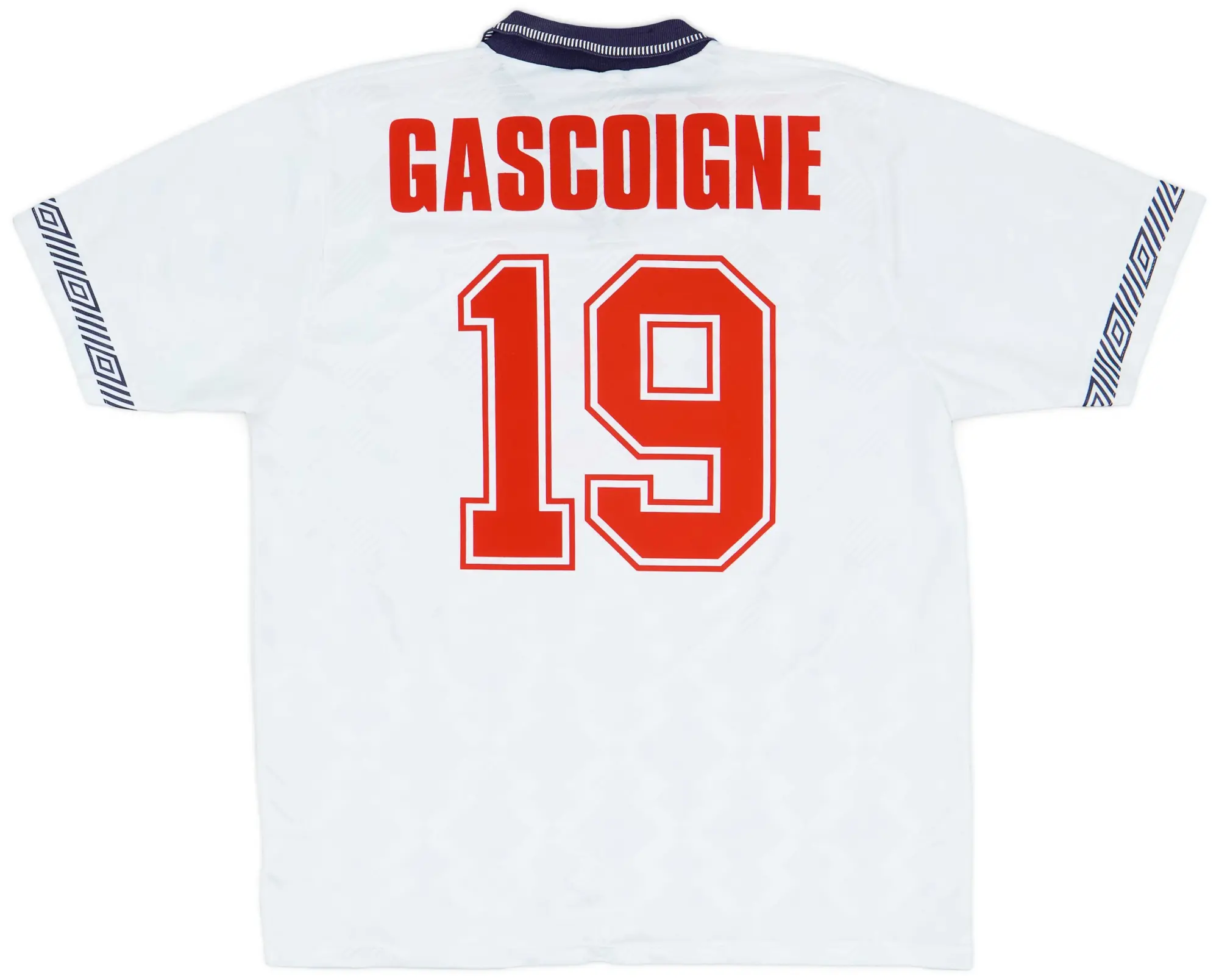 Umbro 1990-92 England Home Shirt Gascoigne #19 - 8/10 - (L)