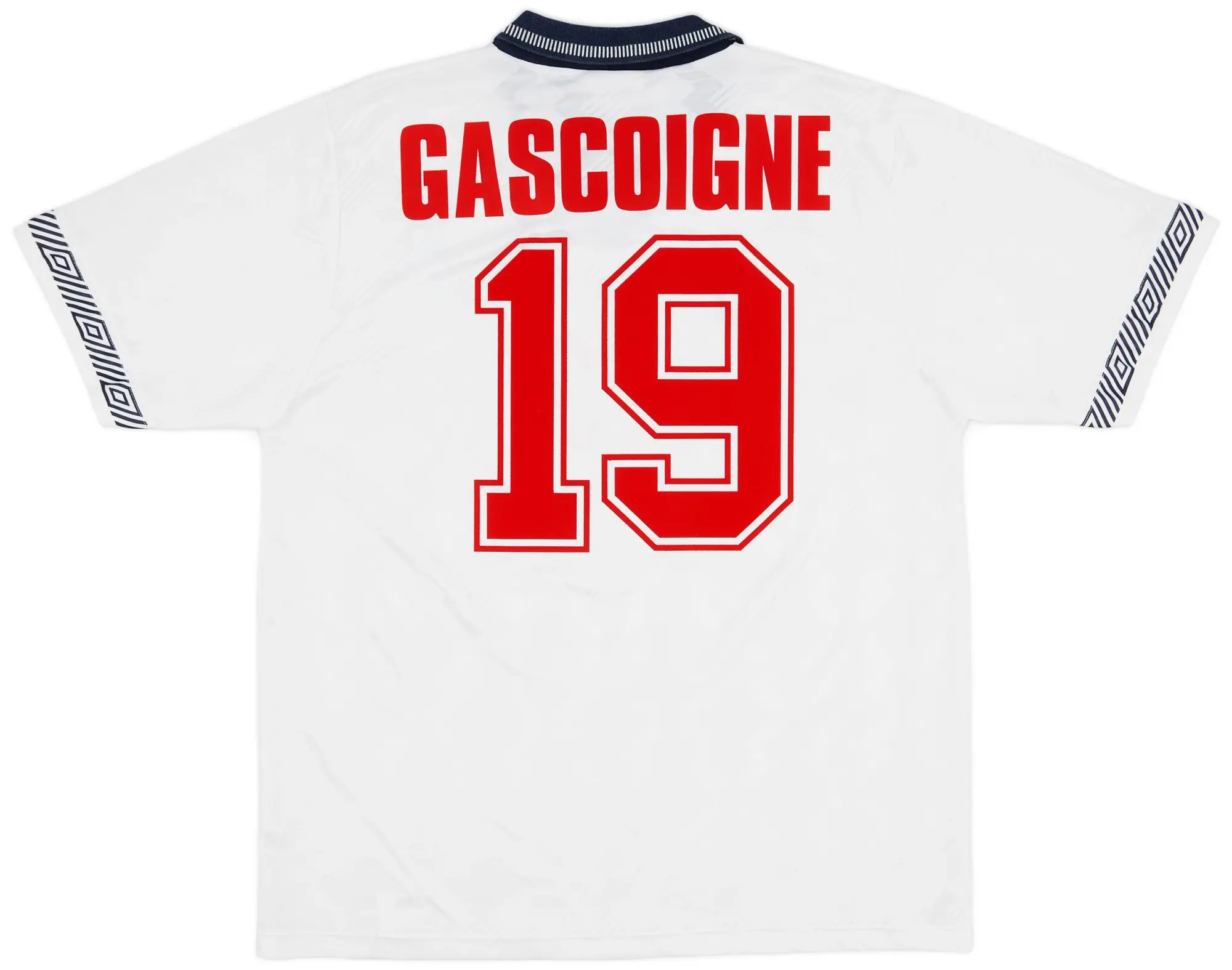 Umbro 1990-92 England Home Shirt Gascoigne #19 - 9/10 - (L)