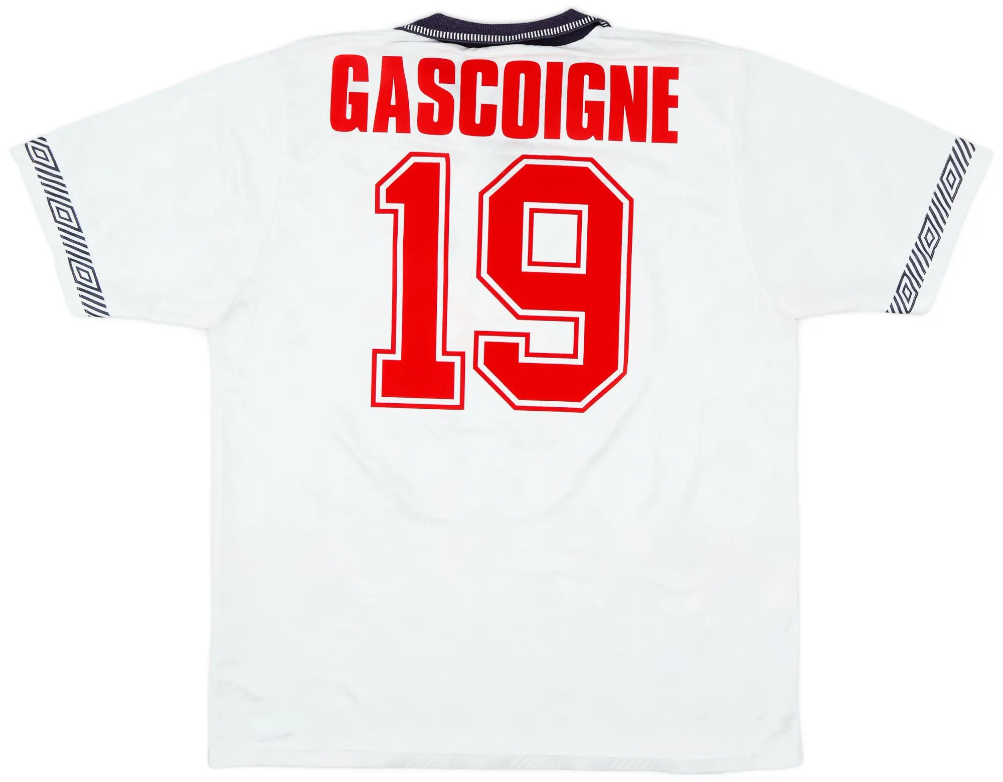 Umbro 1990-92 England Home Shirt Gascoigne #19 - 8/10 - (XL)